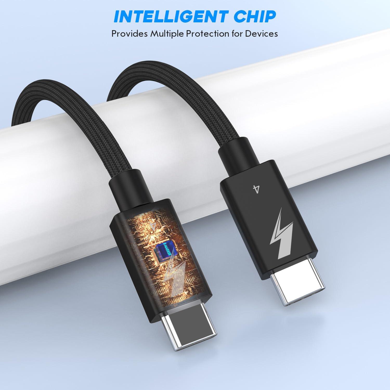 Cable Thunderbolt 4 USB C a USB C 240W 1.83m - Paquete de 2