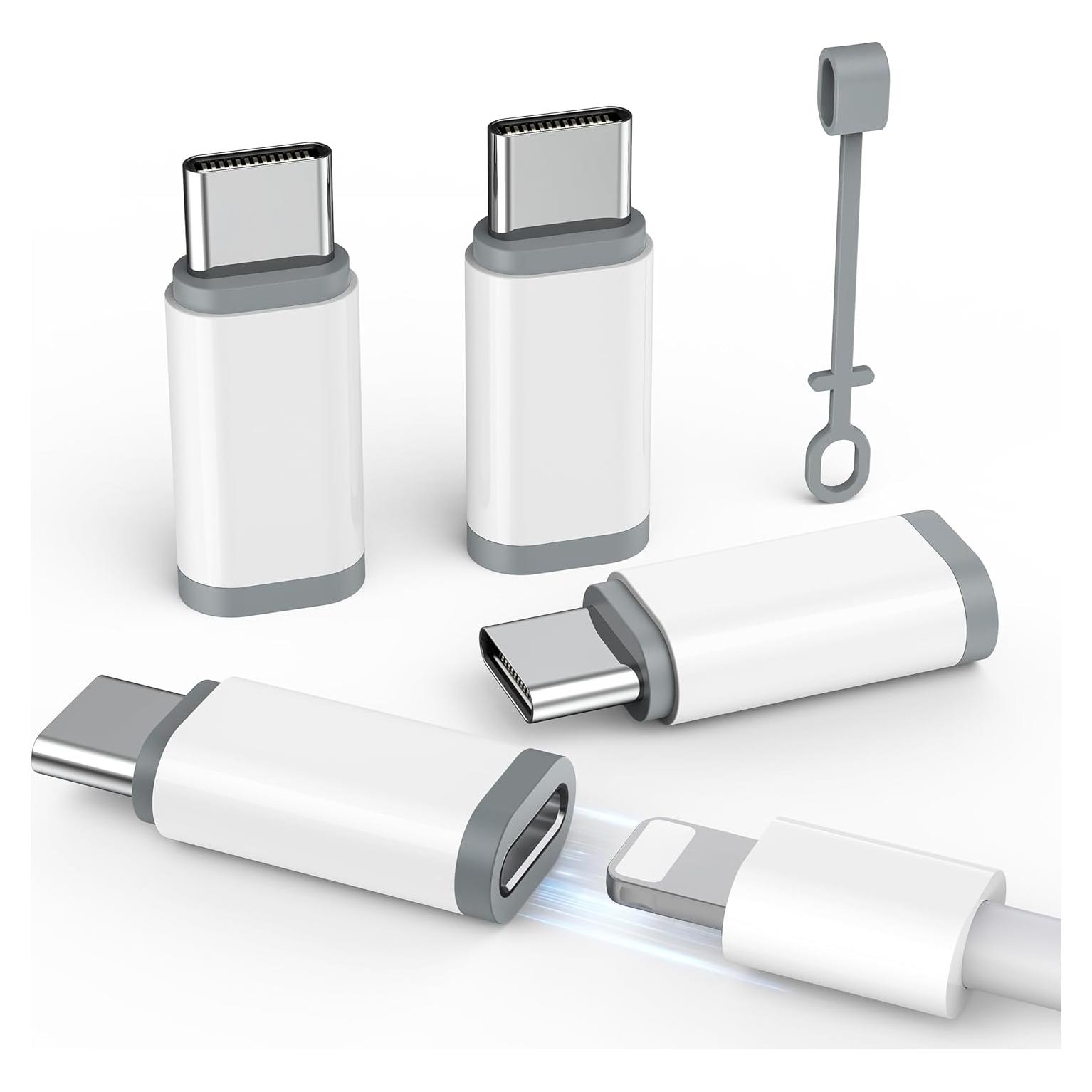 Paquete de 4 Adaptadores Lightning a USB-C ZOOAUX para iPhone 15/16