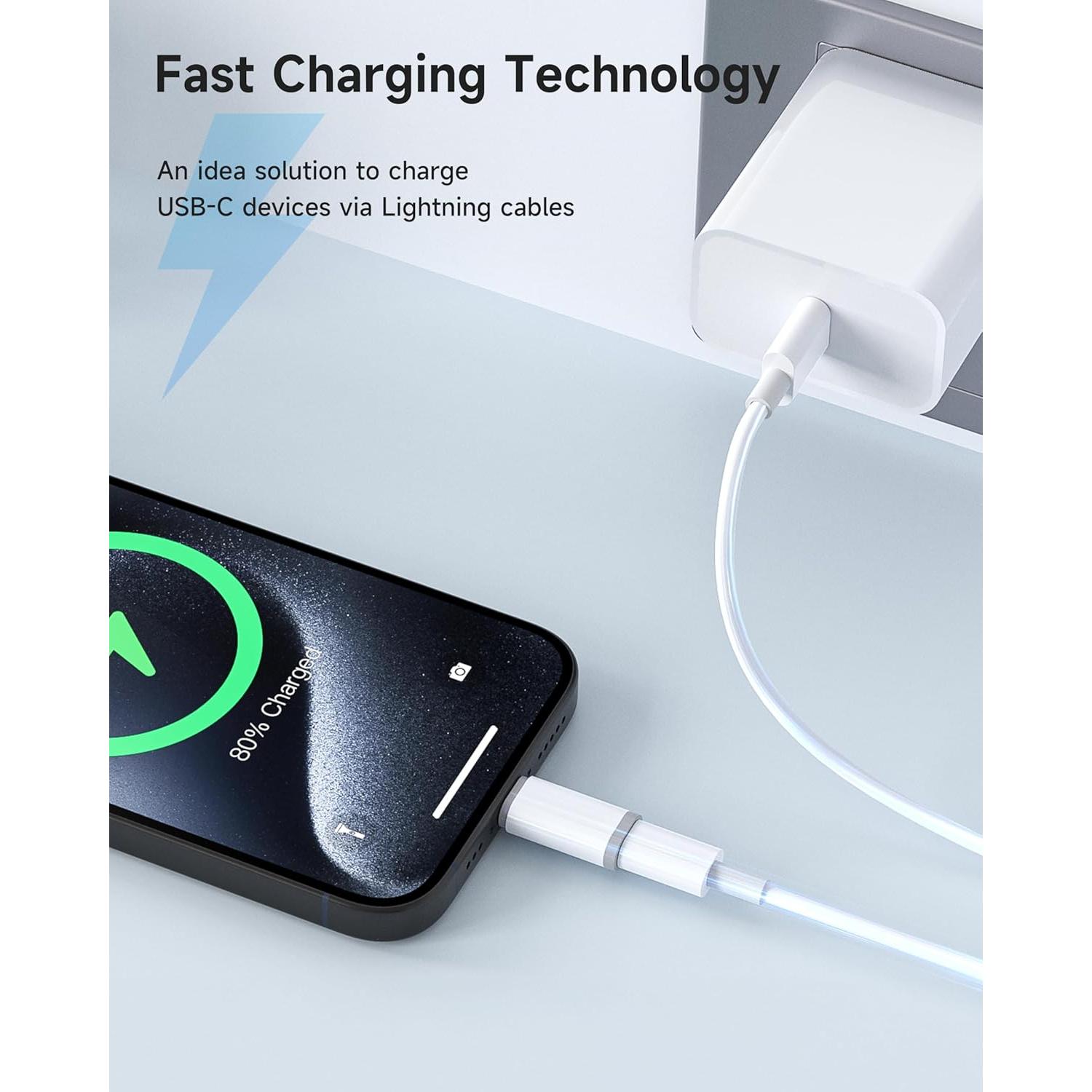 Paquete de 4 Adaptadores Lightning a USB-C ZOOAUX para iPhone 15/16