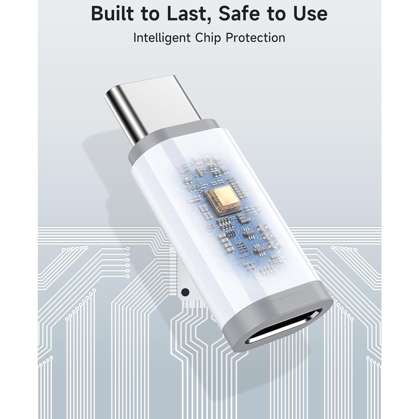 Paquete de 4 Adaptadores Lightning a USB-C ZOOAUX para iPhone 15/16