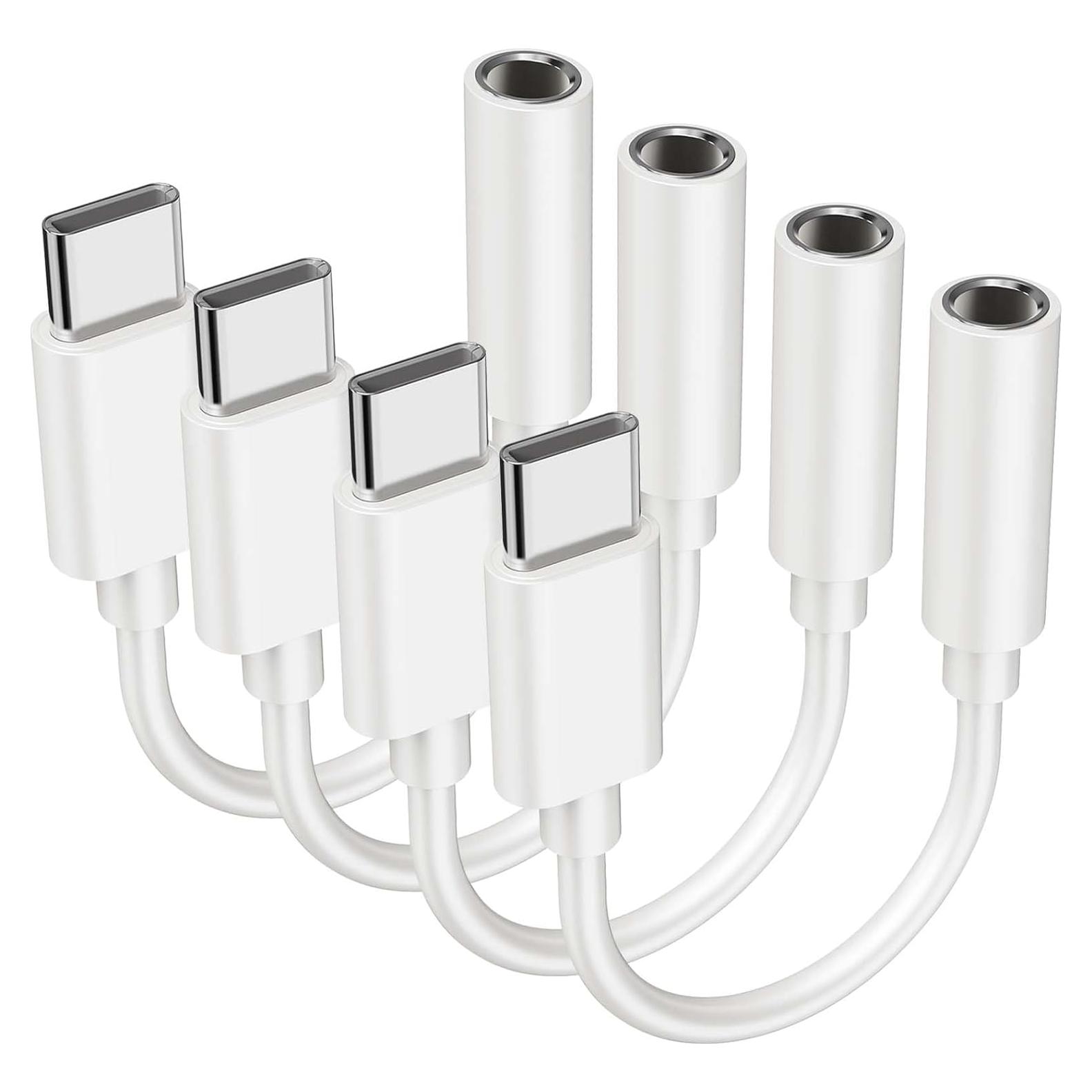 Adaptador USB C a Jack 3.5mm YGKSAA - 4PCS, Compatible con Samsung y Pixel