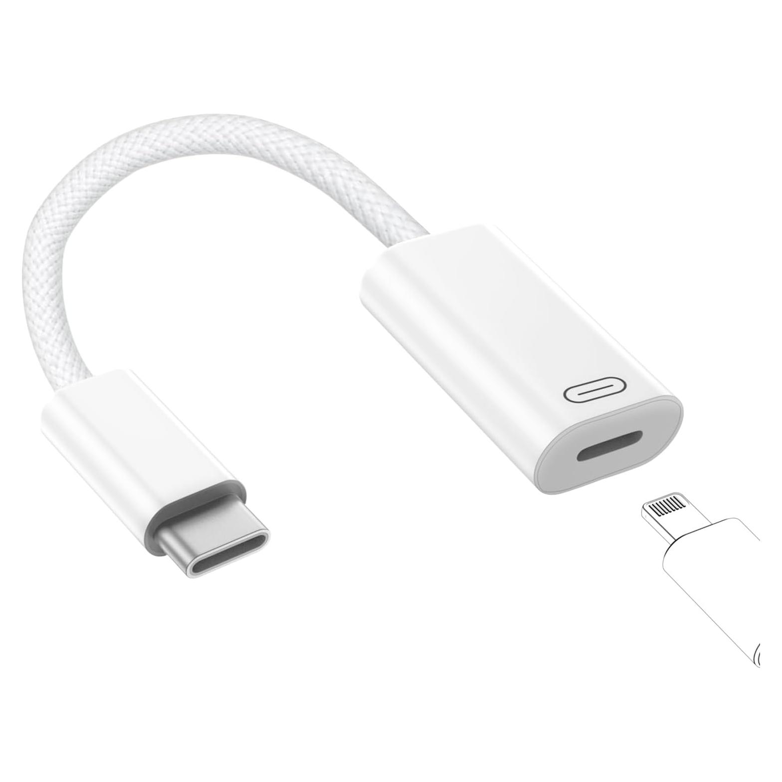 Adaptador Lightning a USB C TechMatte para iPhone 16/15 y Auriculares