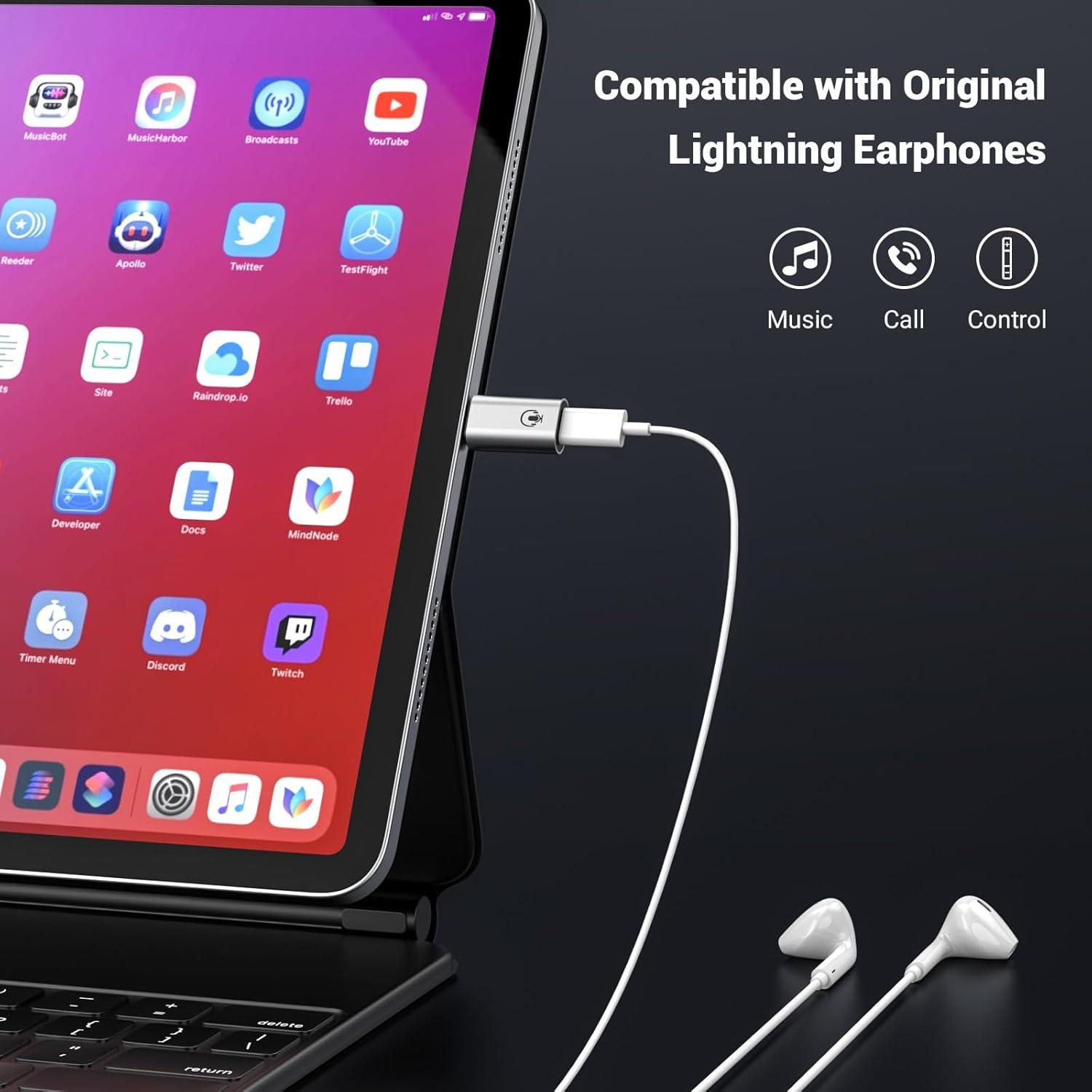 Adaptador de Audio USB C a iPhone Fidioto Plata - Solo Audio