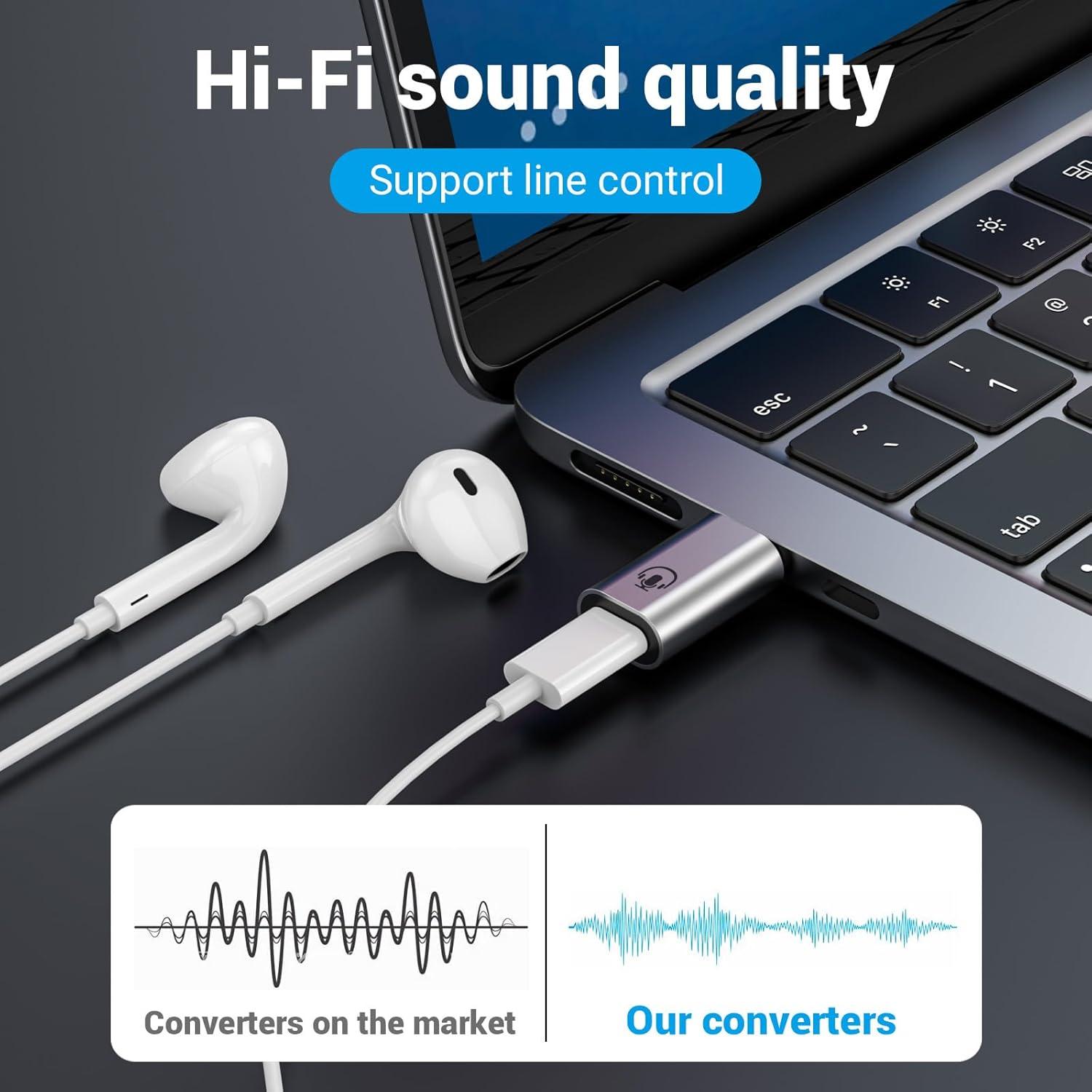 Adaptador de Audio USB C a iPhone Fidioto Plata - Solo Audio