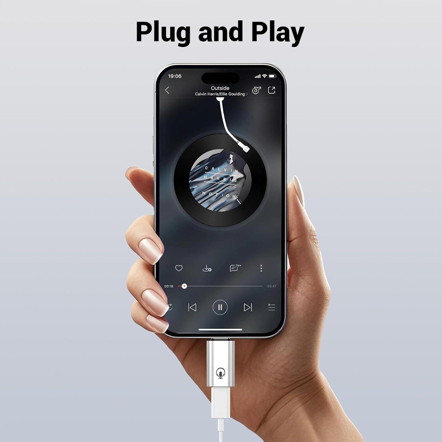 Adaptador de Audio USB C a iPhone Fidioto Plata - Solo Audio