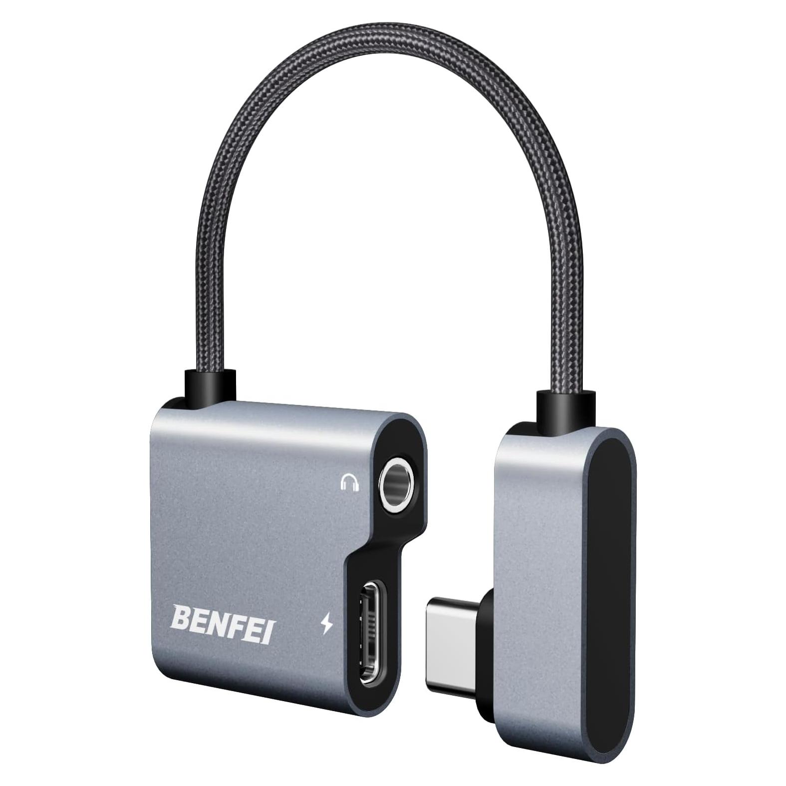 Adaptador USB C a Jack 3.5mm BENFEI con Carga Rápida 60W