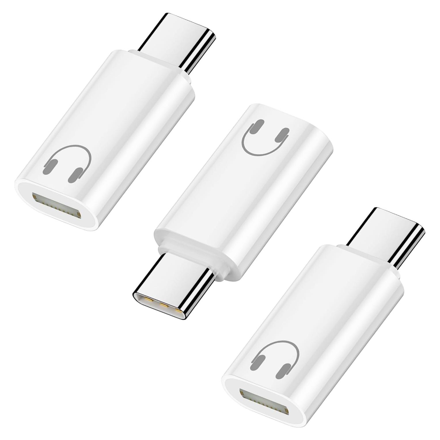Paquete de 3 Adaptadores de Audio USB C a Lightning Jadebones