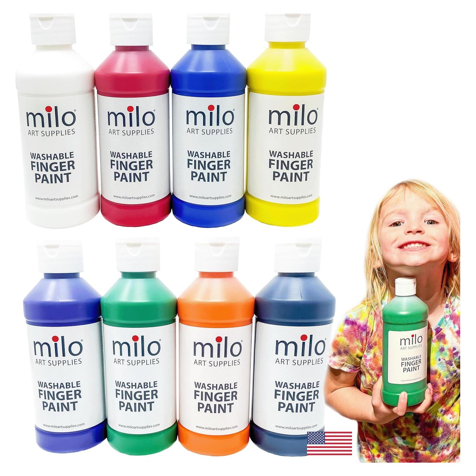 Set de Pintura Lavable Milo 8 Colores 240 ml - No Tóxico