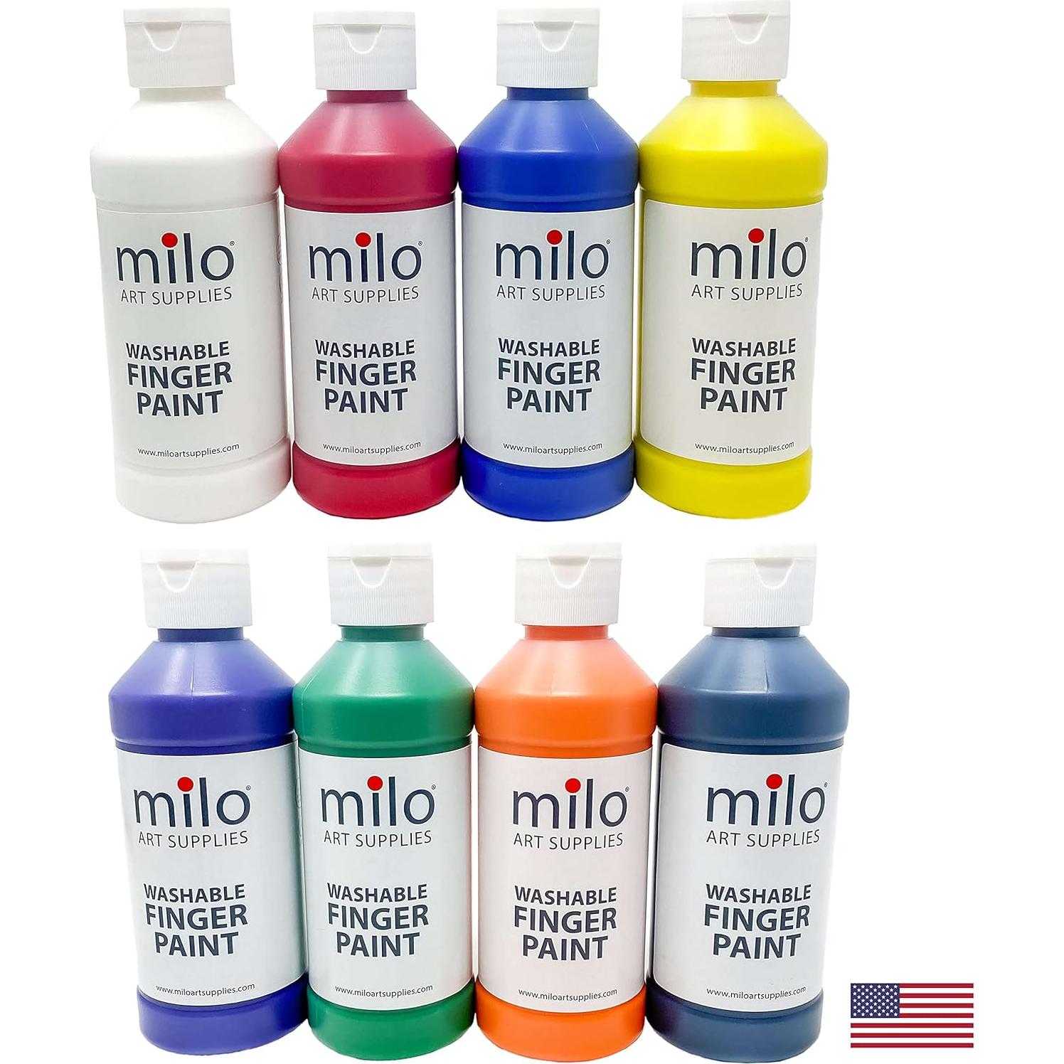 Set de Pintura Lavable Milo 8 Colores 240 ml - No Tóxico