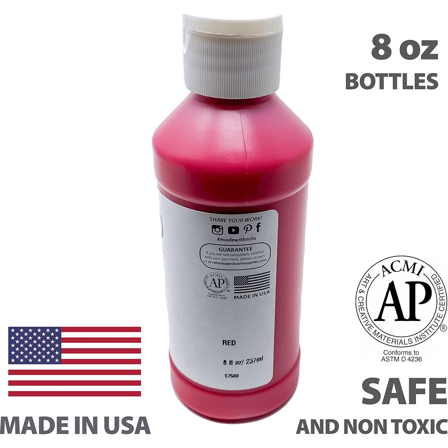 Set de Pintura Lavable Milo 8 Colores 240 ml - No Tóxico