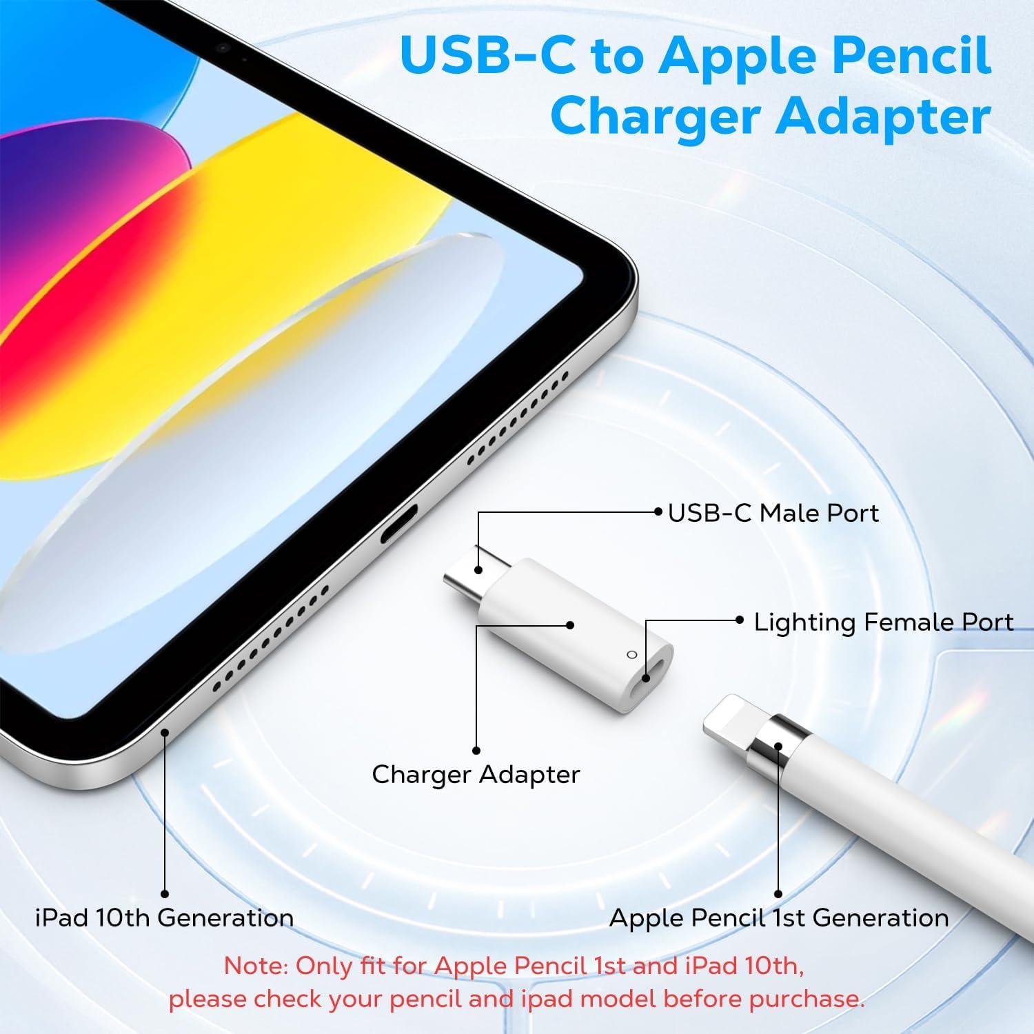 Adaptador USB C a Apple Pencil MoKo 1ra Gen para iPad 10ma