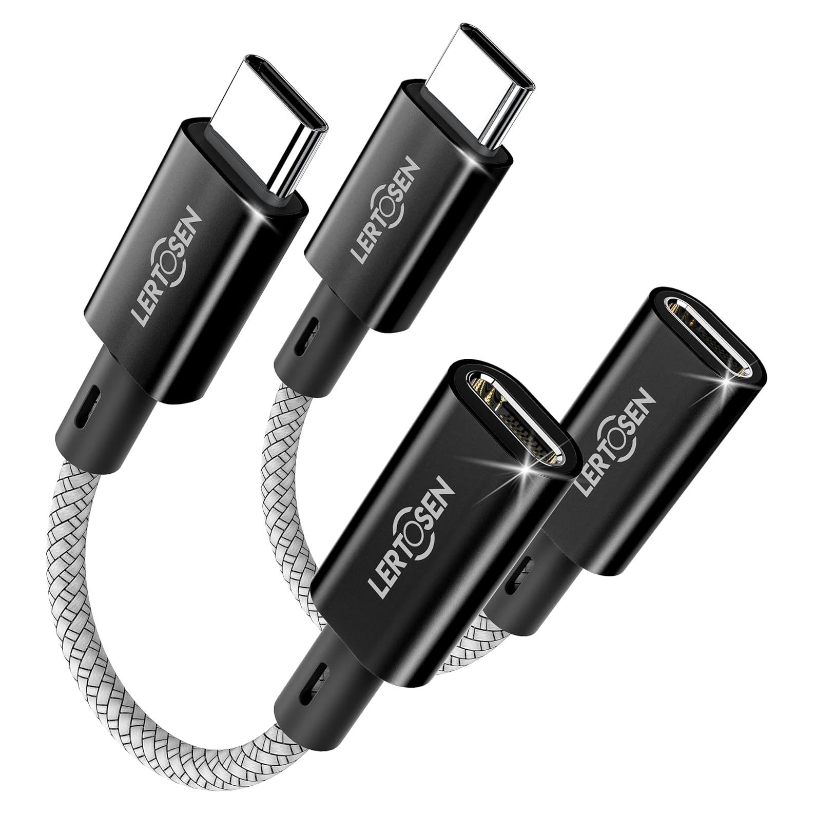 Adaptador Lightning a USB C LERTOSEN 2 Paquetes Carga Rápida