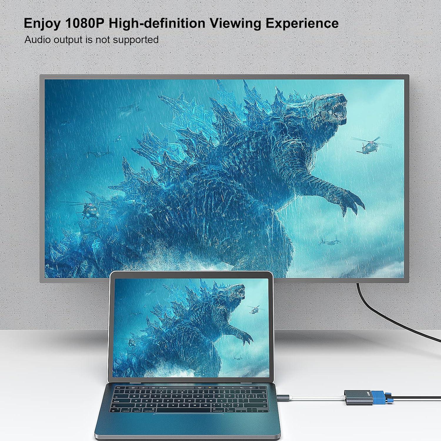 Adaptador USB-C a VGA BENFEI Gris - Compatible con MacBook y más