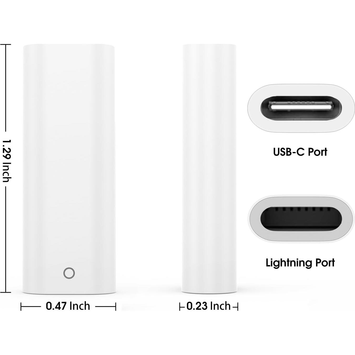 Adaptador de Carga TechMatte USB-C a Lightning para Apple Pencil 1ra Gen