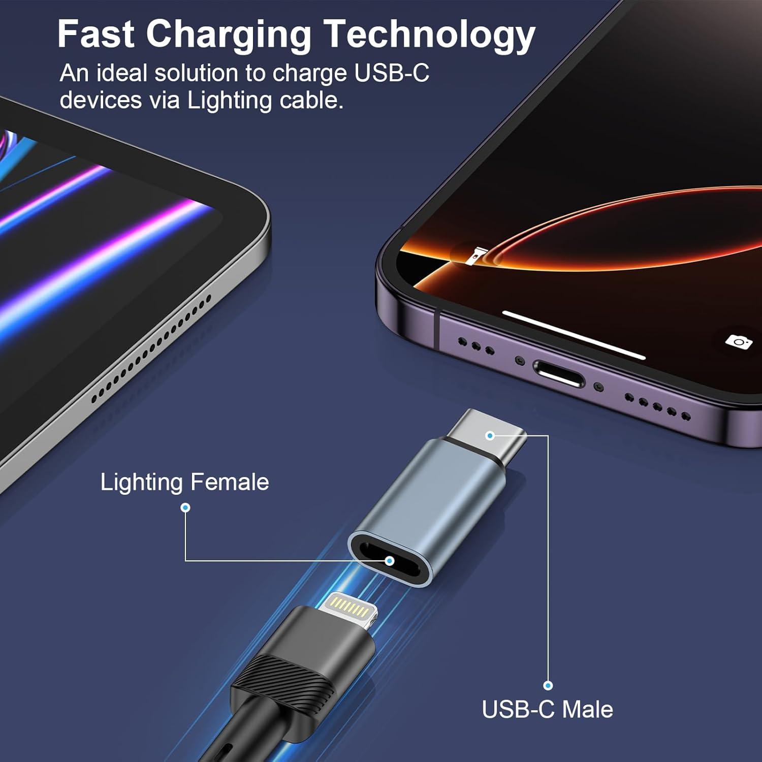 Paquete de 3 Adaptadores Lightning a USB-C Dongguan - Carga Rápida