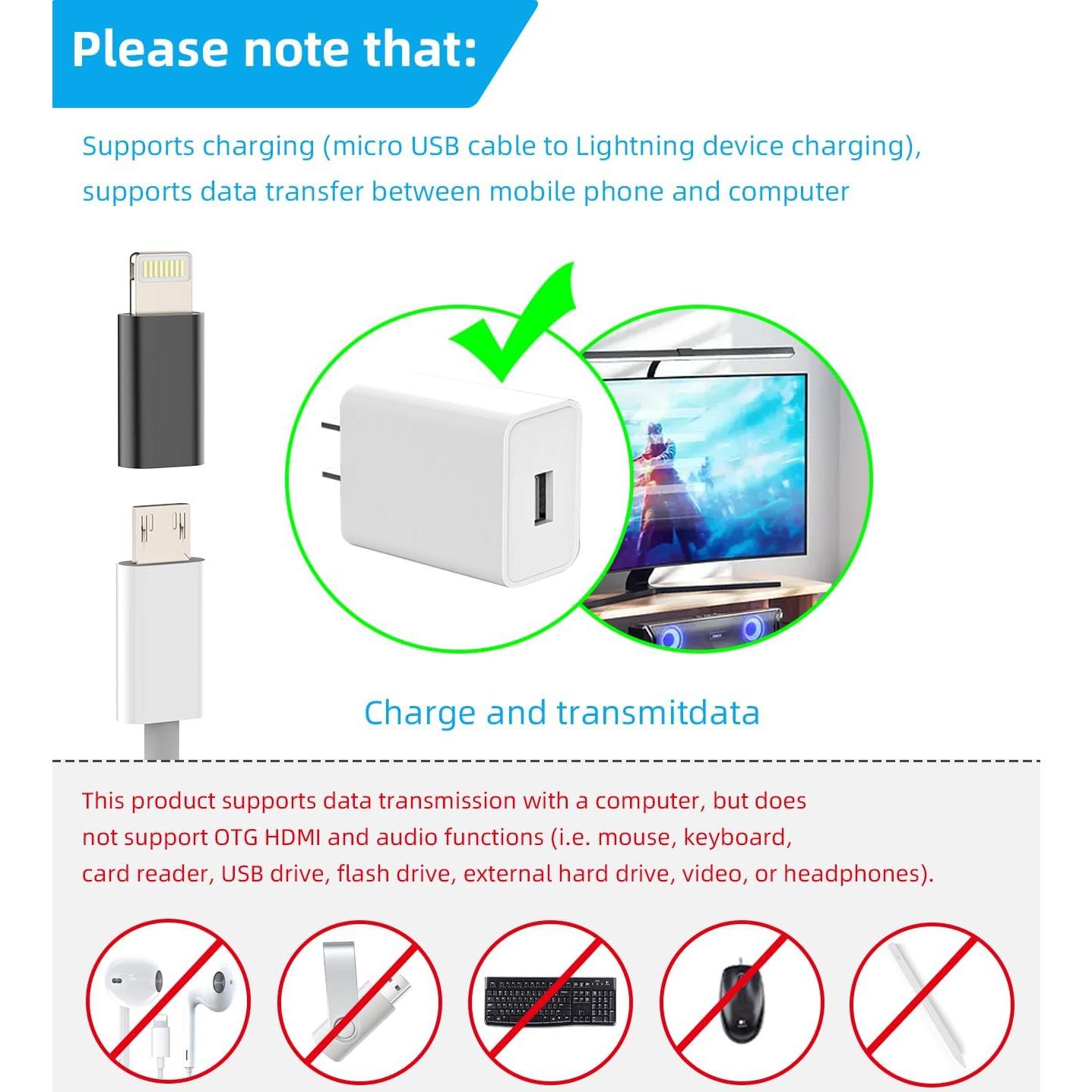 Adaptador Micro USB a Lightning 3 Pack HOYULLI Carga Rápida
