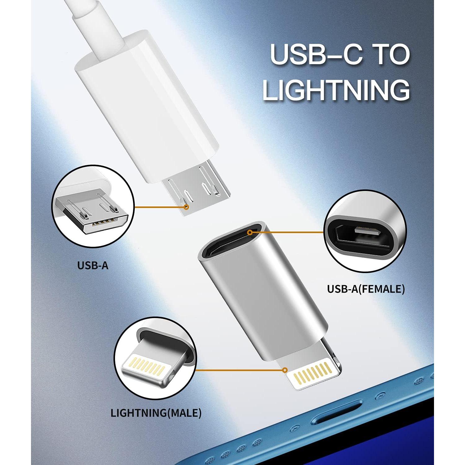 Adaptador Micro USB a Lightning 3 Pack HOYULLI Carga Rápida