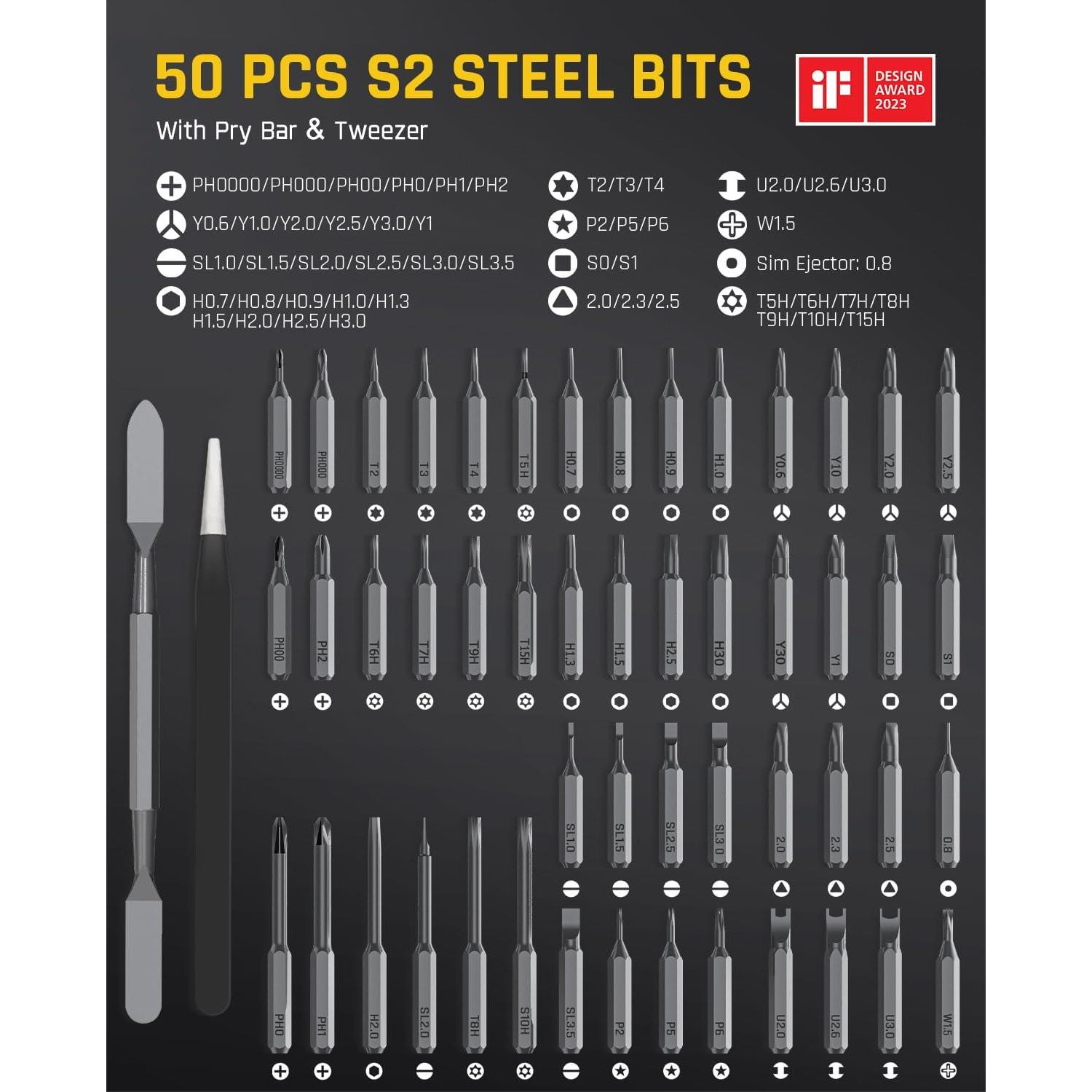 Destornillador Eléctrico Fanttik E1 Max 50 Puntas Magnéticas