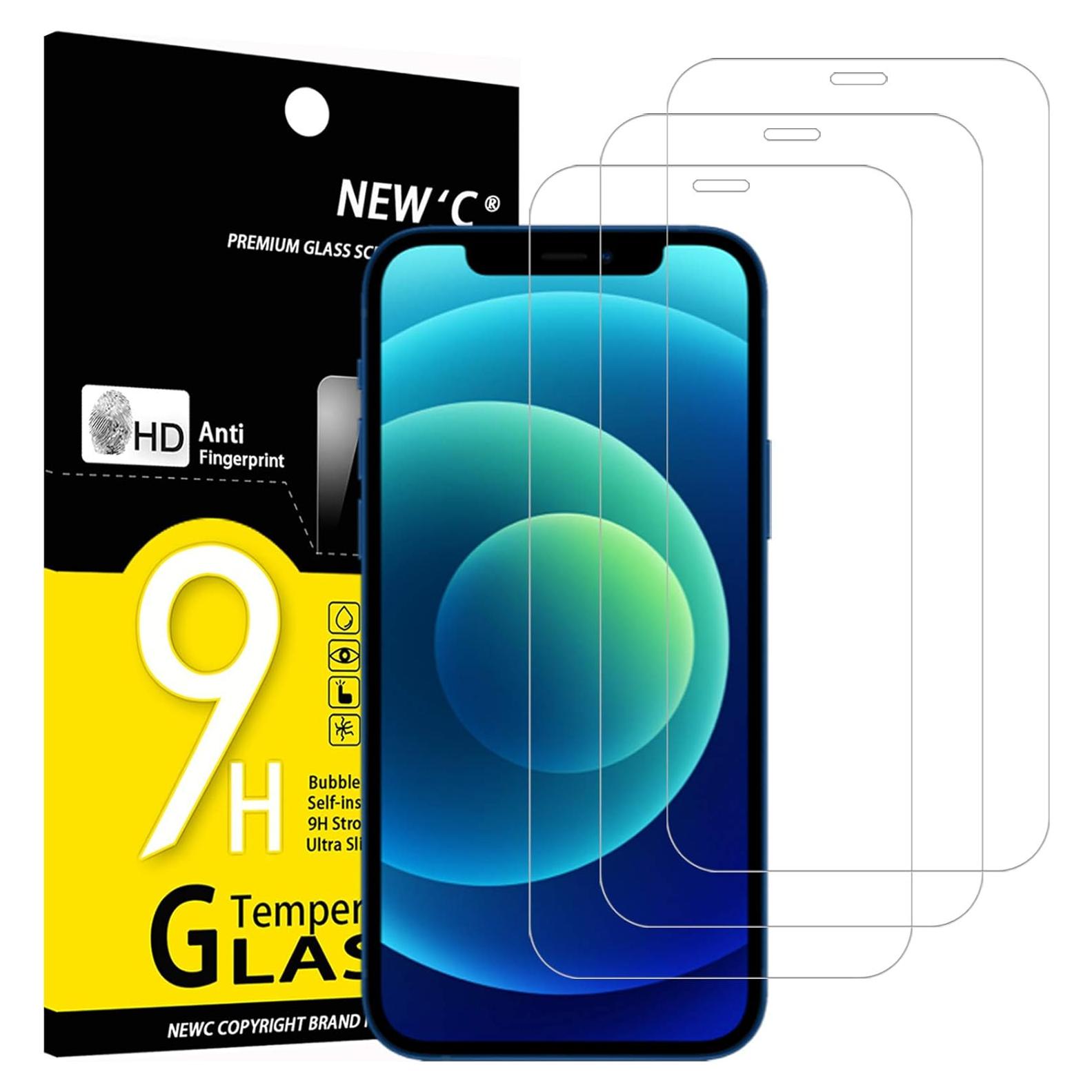 Protector de Pantalla Vidrio Templado NEW'C para iPhone 12/12 Pro 15.5 cm