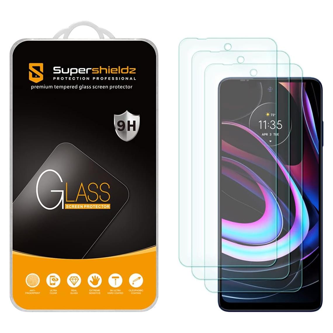 Protector de Pantalla Vidrio Templado Supershieldz para Motorola Edge 2021 - 3 Piezas