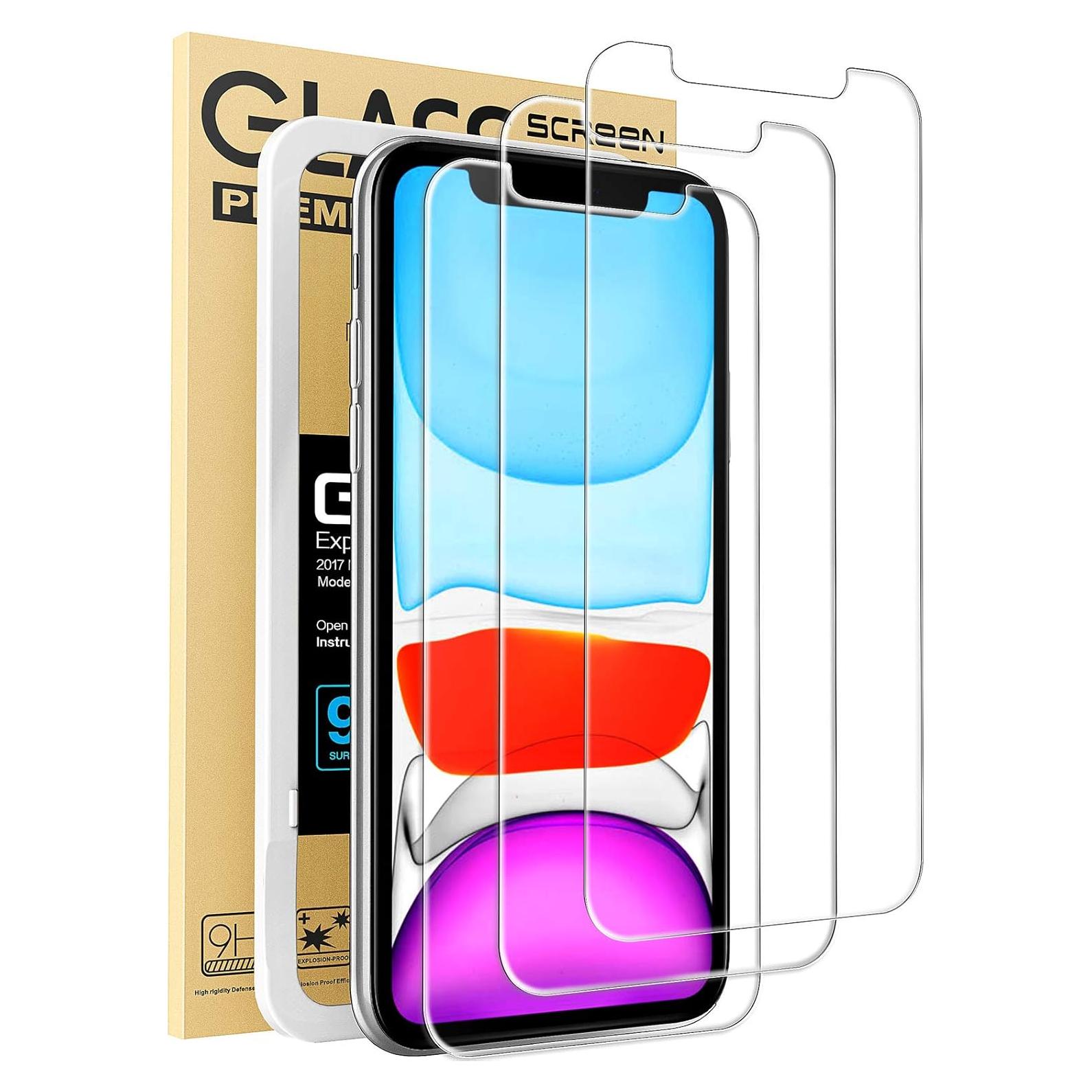 Protector de Pantalla Mkeke para iPhone 11/XR 6.1" Vidrio Templado 9H