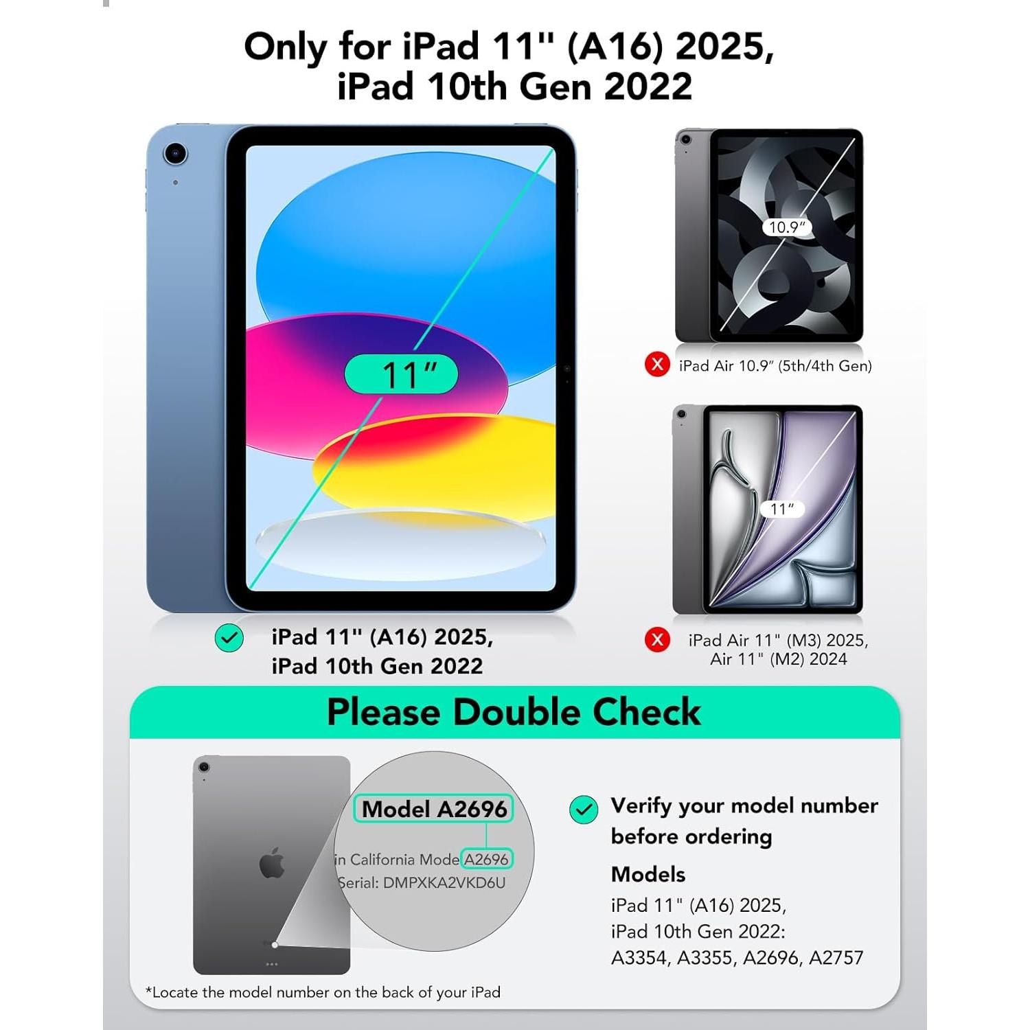 Protector de Pantalla ESR 9H para iPad 11" y 10" 2025/2022