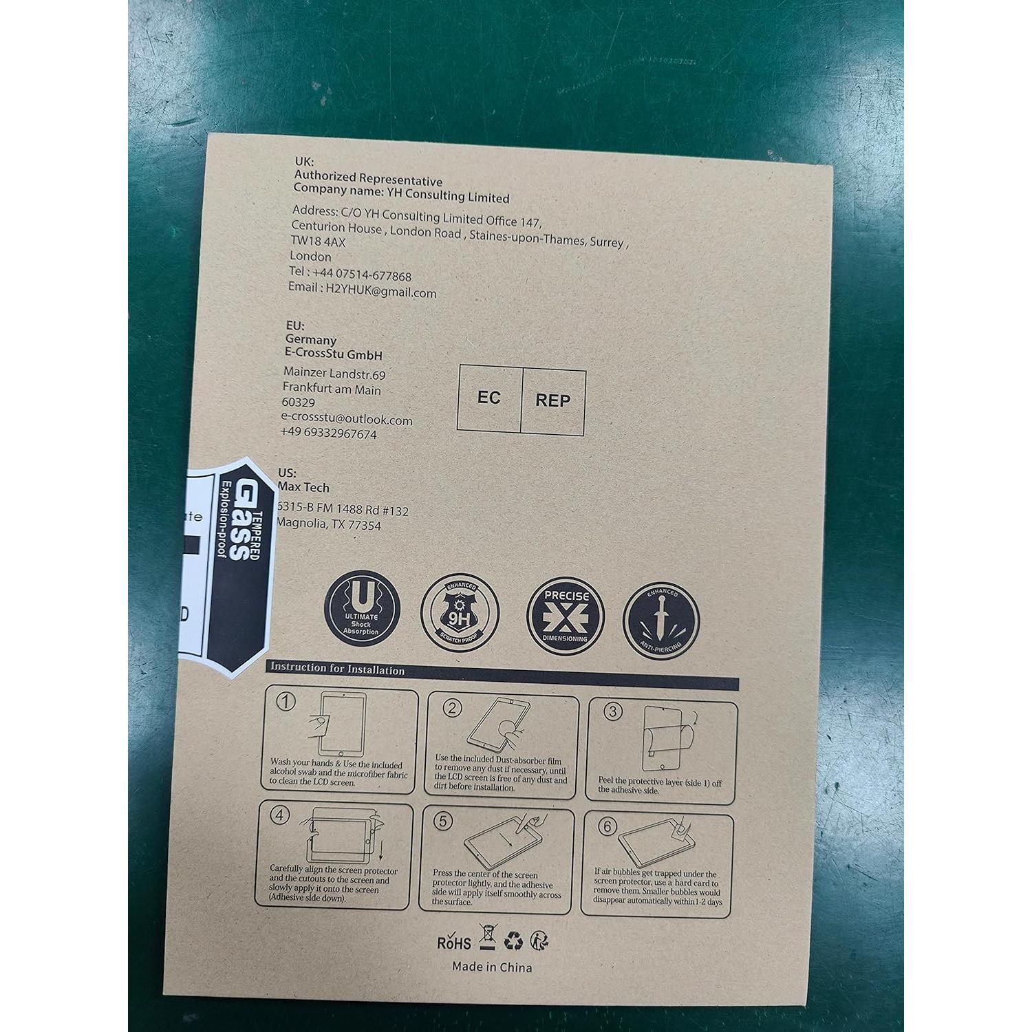 ProCase Protector de Pantalla Vidrio Templado iPad 10.2" 2 Paquete