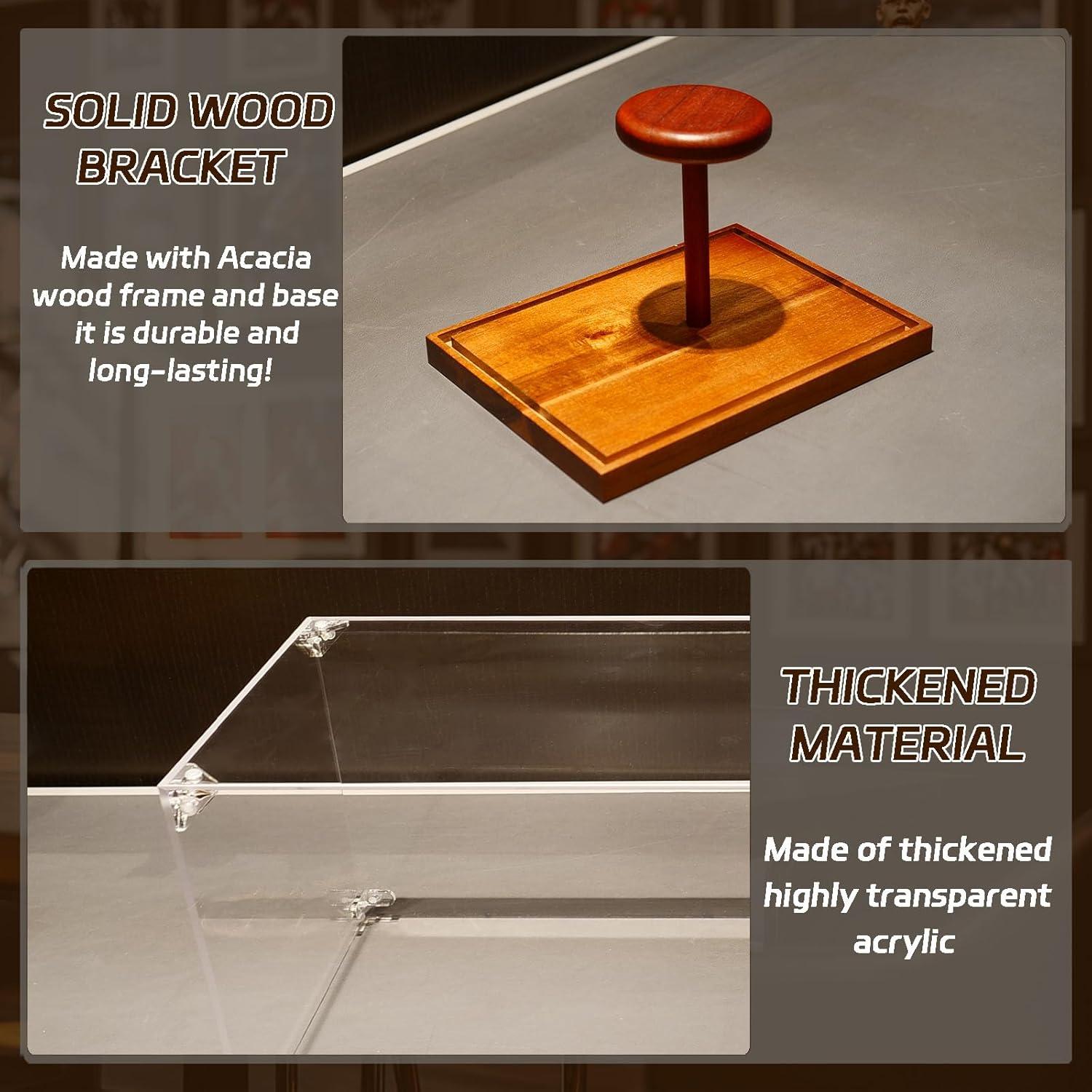 Mini Casco de Fútbol MAZHOR con Base de Madera y Acrílico