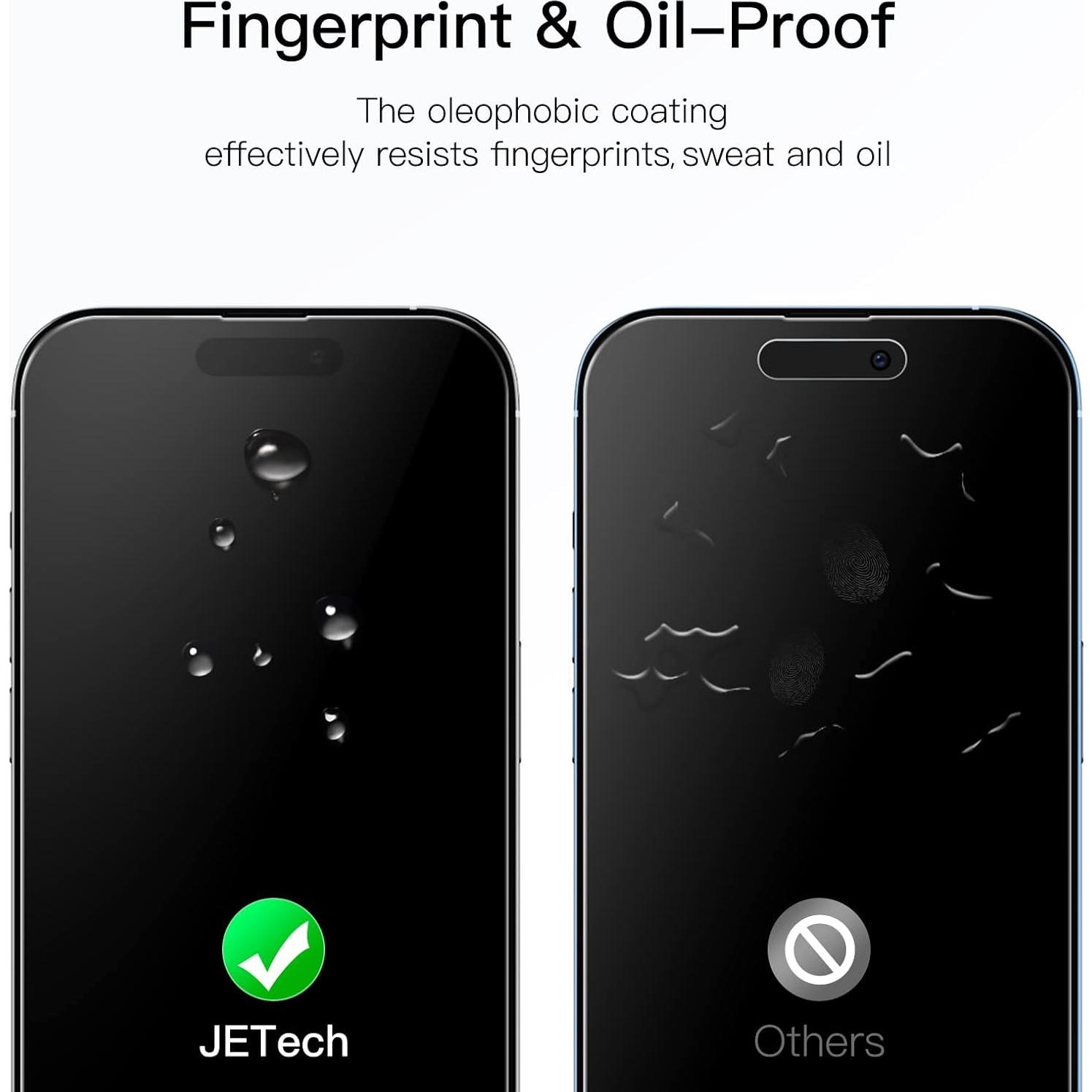 Protector de Pantalla JETech para iPhone 14 Pro Max 6.7" Vidrio Templado 9H