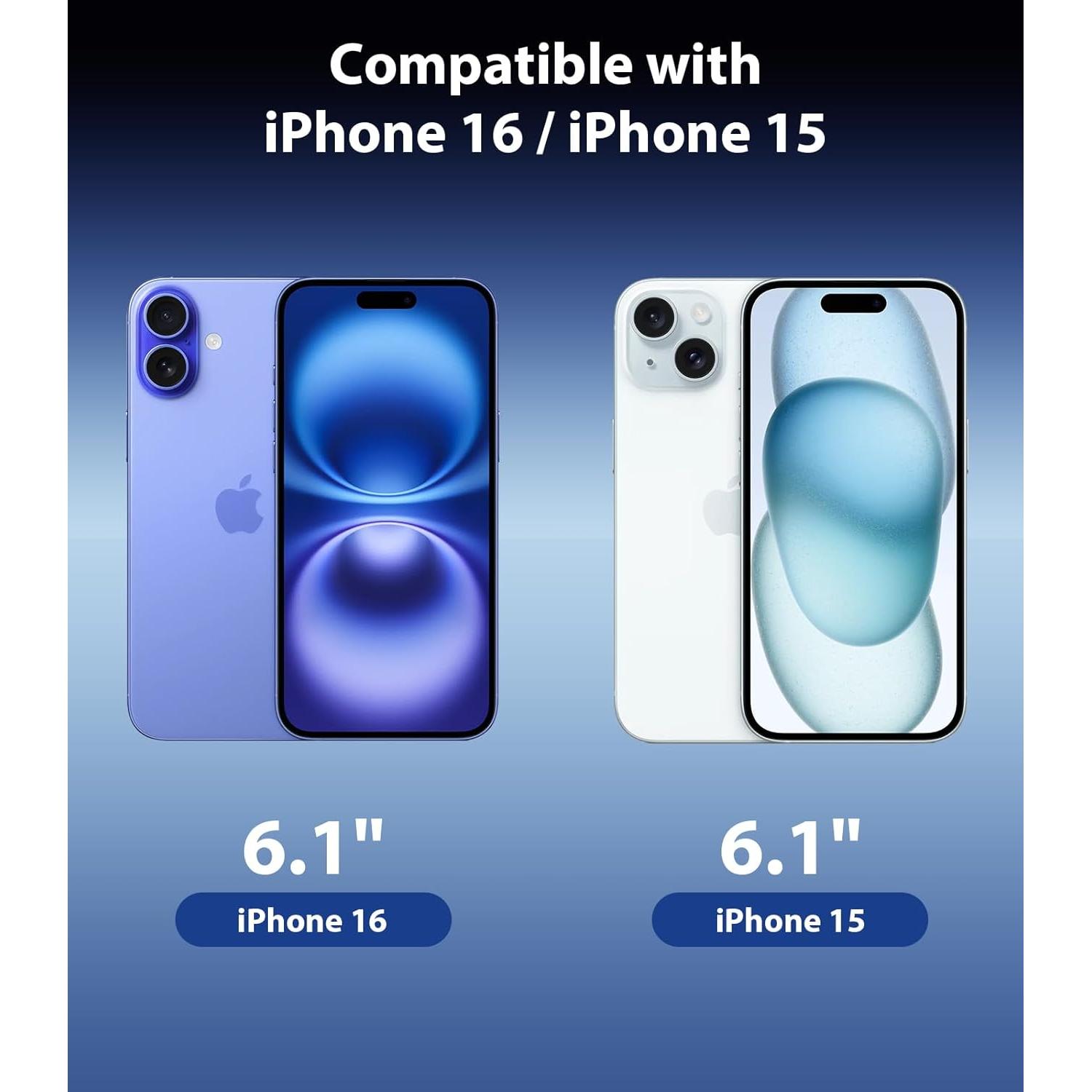 Mkeke Protector de Pantalla Vidrio Templado para iPhone 16/15 6.1"