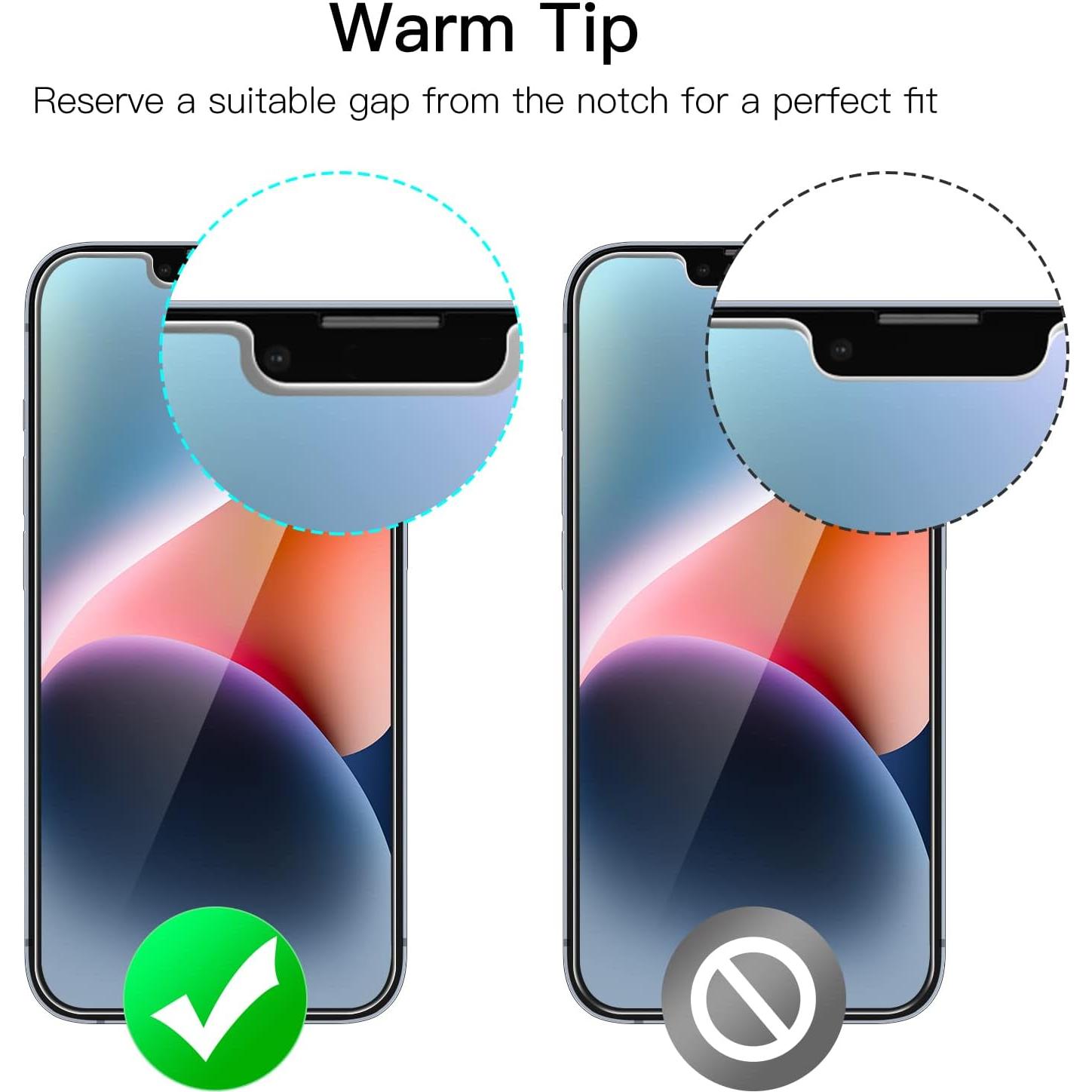 Protector de Pantalla JETech para iPhone 14 Plus 6.7" Vidrio Templado