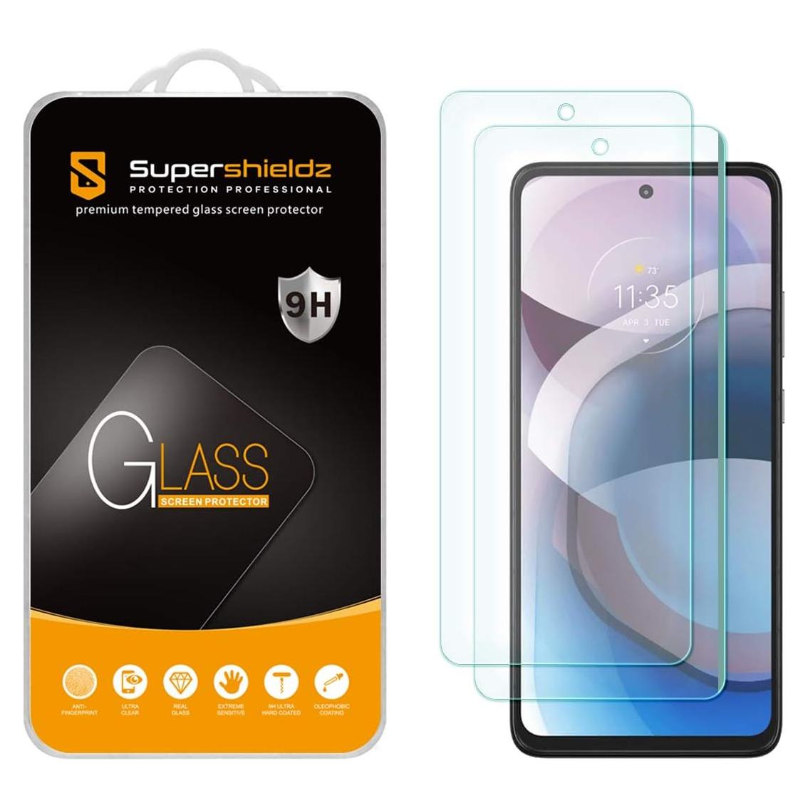 Protector de Pantalla Vidrio Templado Supershieldz para Motorola One 5G Ace - 2 Pack