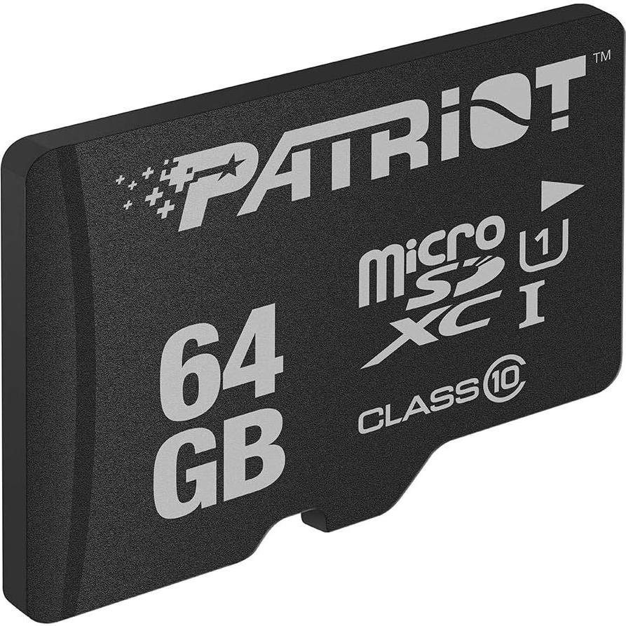 Tarjeta Micro SD Patriot LX 64GB Paquete de 5 Clase 10