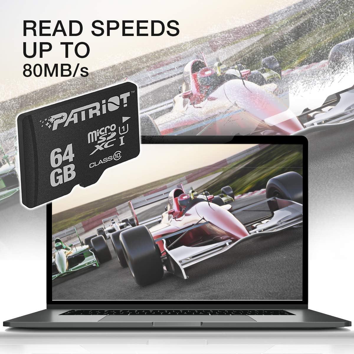 Tarjeta Micro SD Patriot LX 64GB Paquete de 5 Clase 10