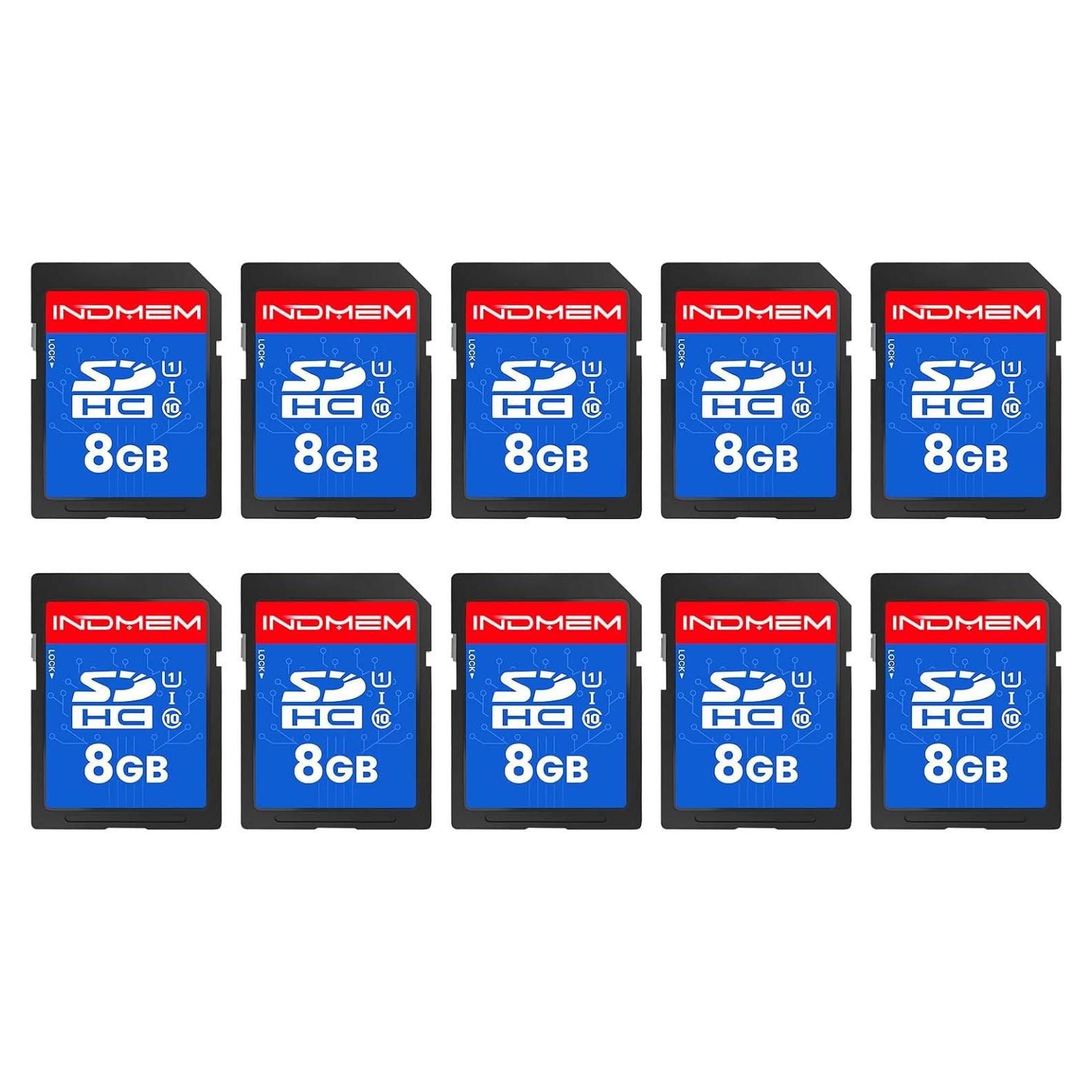 Tarjeta SD 8GB UHS-I Clase 10 INDMEM - Paquete de 10 Unidades