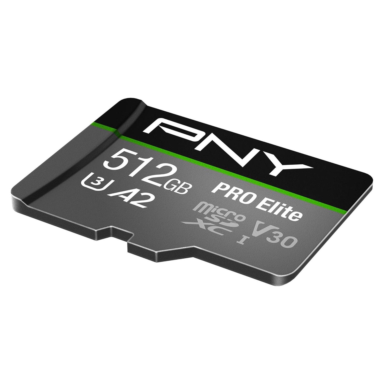 Tarjeta microSD PNY PRO Elite 512GB U3 V30 100MB/s A2