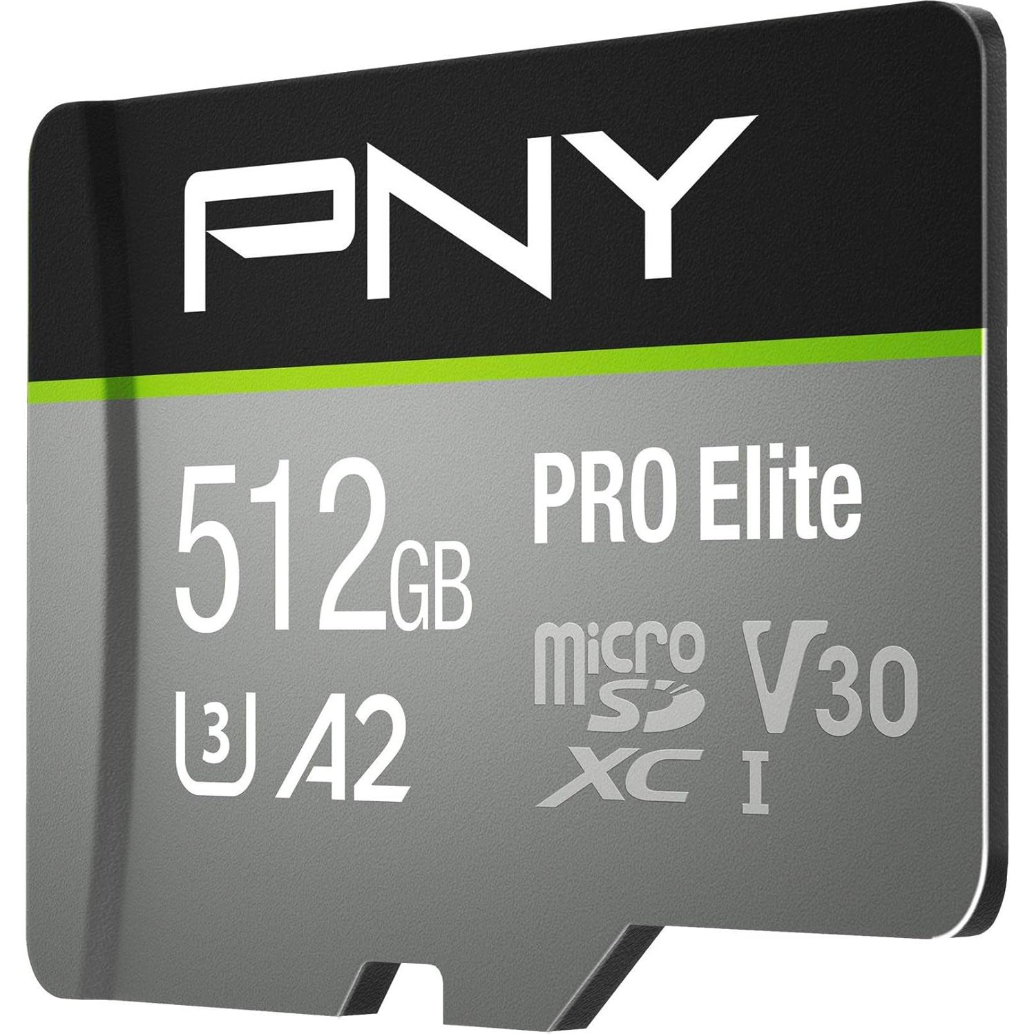 Tarjeta microSD PNY PRO Elite 512GB U3 V30 100MB/s A2