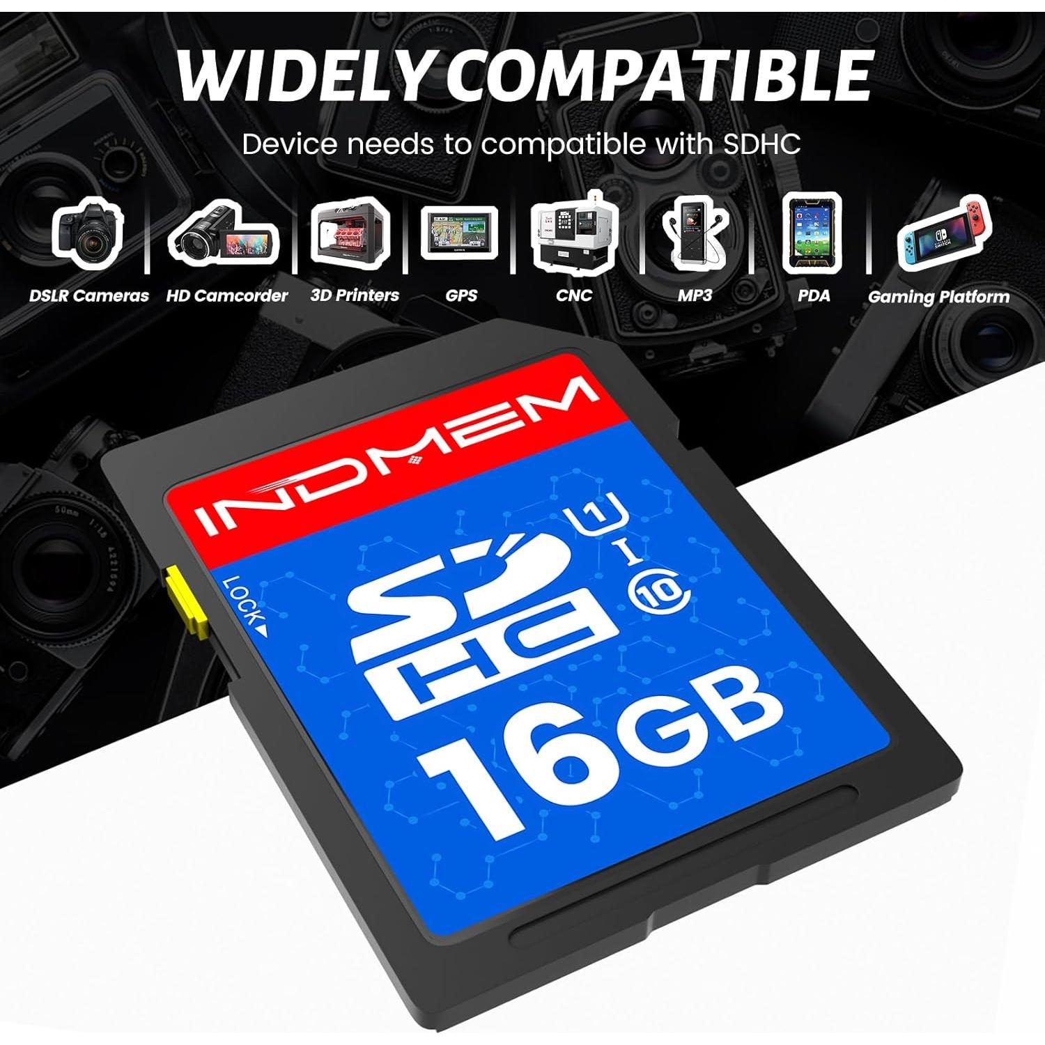 Tarjeta SD INDMEM 16GB Clase 10 - 8 Paquetes MLC