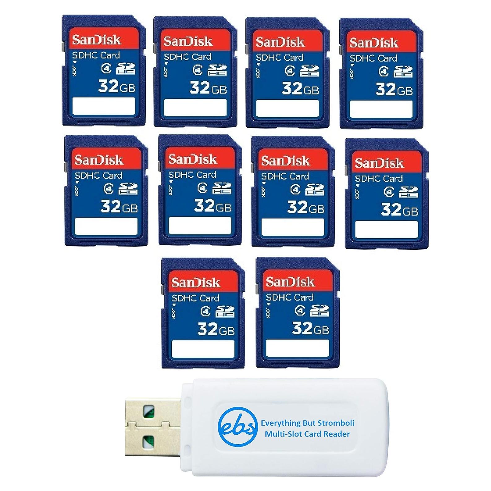 Paquete de 10 Tarjetas de Memoria SanDisk SDHC 32GB Clase 4
