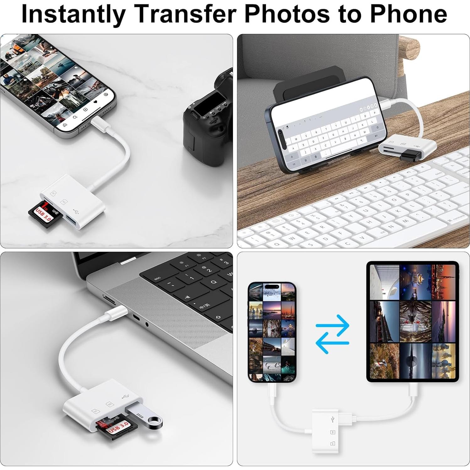 Lector de Tarjetas SD USB-C Genérico 3-en-1 para Android y Mac