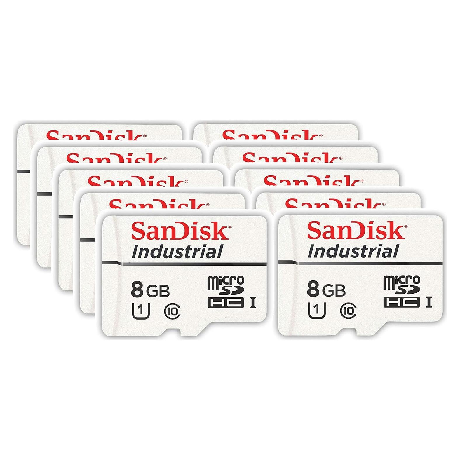 Paquete de 10 Tarjetas MicroSD SanDisk Industrial 8GB Clase 10