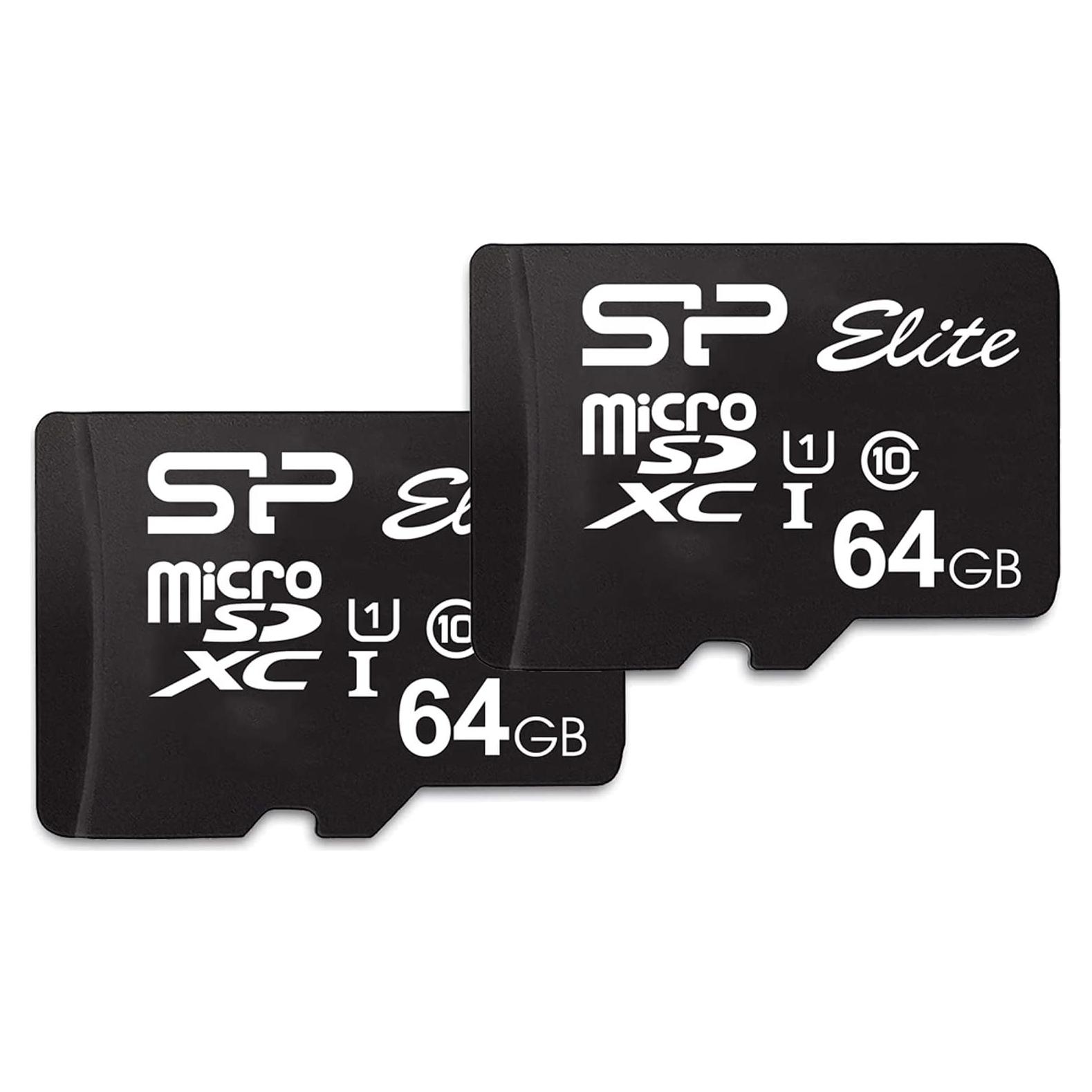Silicon Power Elite 64GB microSDXC 2-Pack con Adaptador