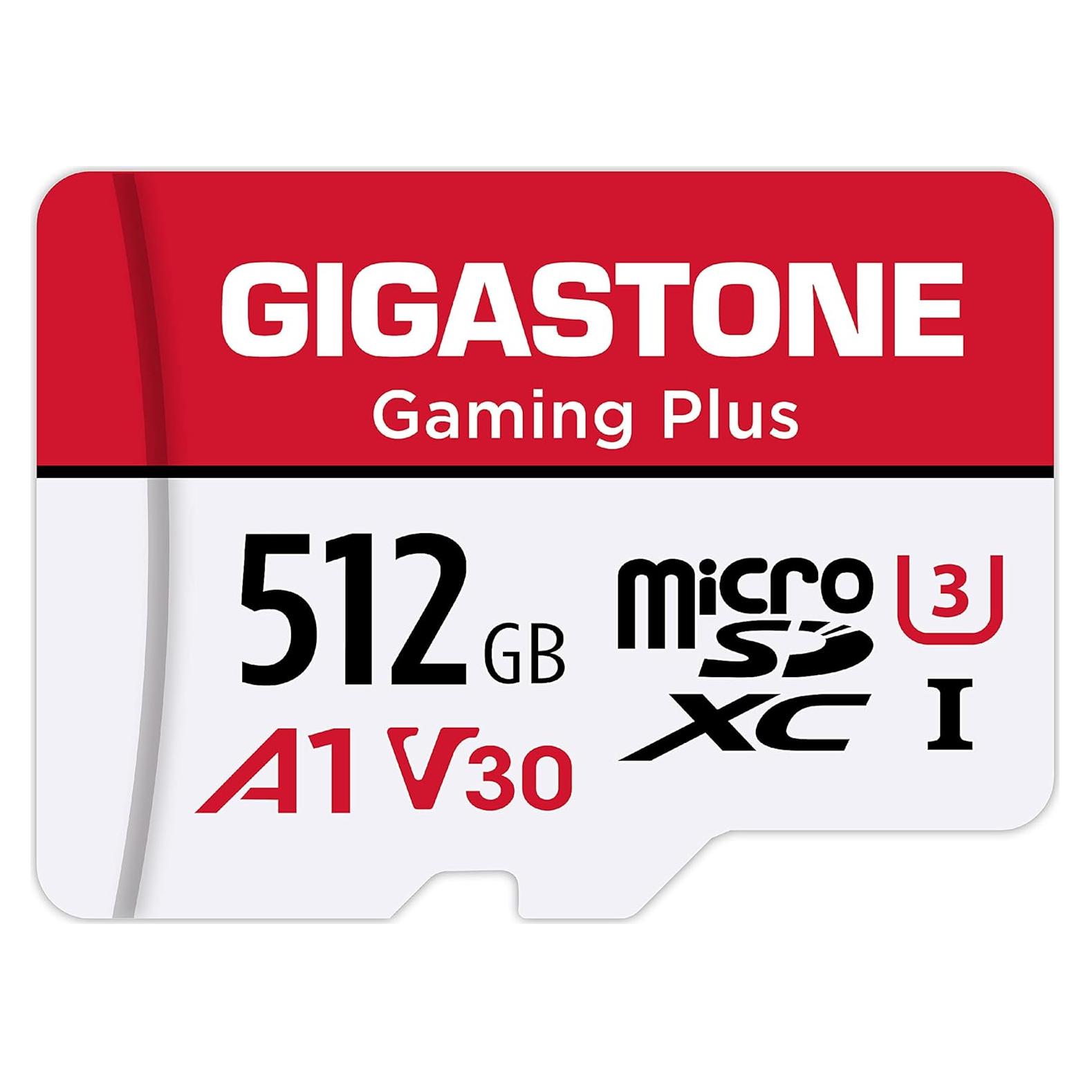 Tarjeta Micro SD Gigastone 512GB Gaming Plus UHS-I A1 U3 V30
