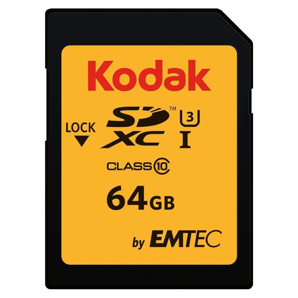 Tarjeta SDXC Kodak 64GB UHS-I U3 V30 Ultra 95MB/s