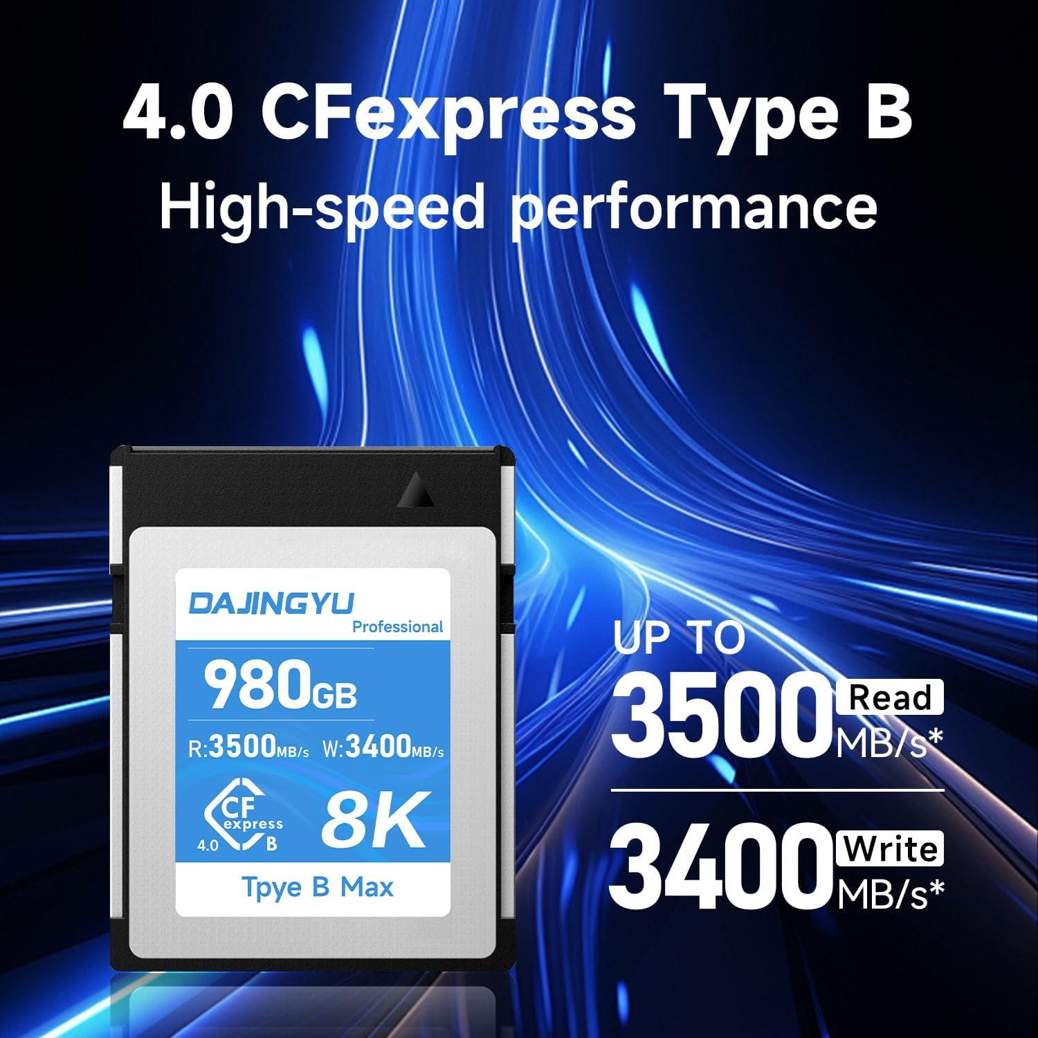 Tarjeta de Memoria CFexpress 4.0 Tipo B 980GB DAJINGYU 3500MB/s