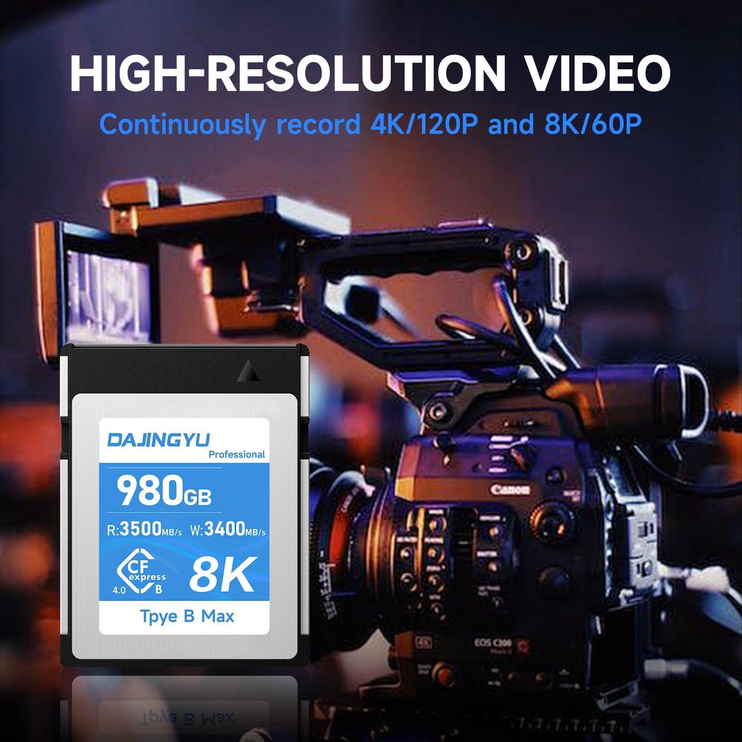 Tarjeta de Memoria CFexpress 4.0 Tipo B 980GB DAJINGYU 3500MB/s