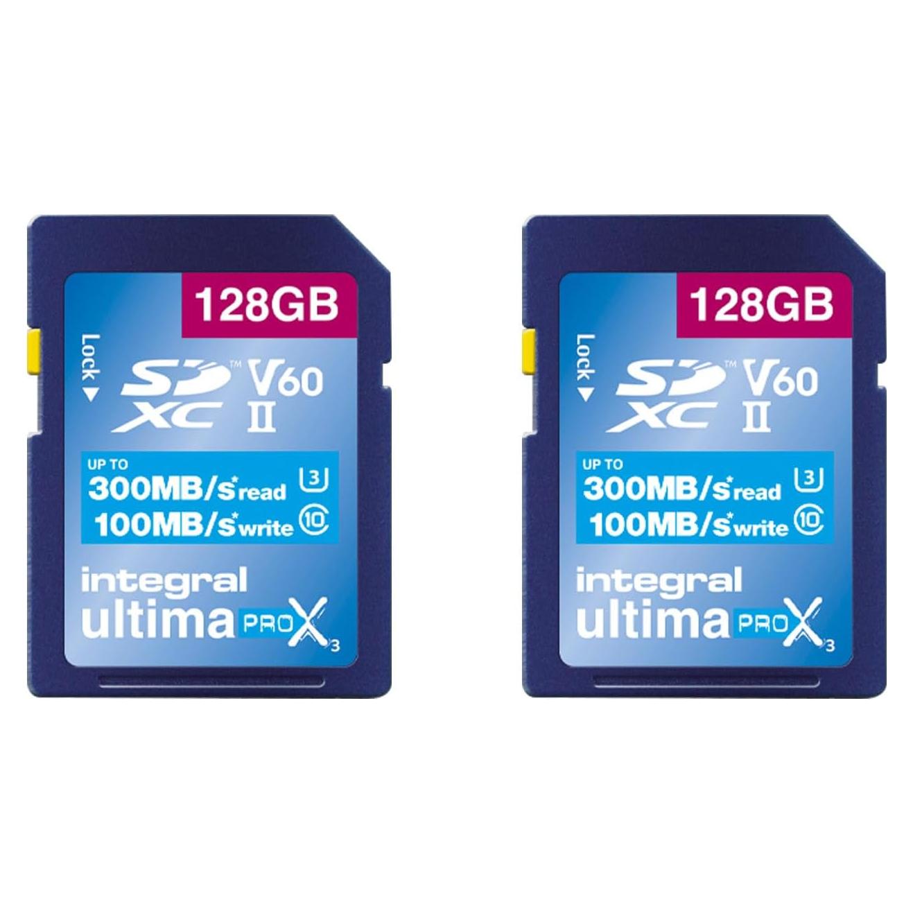 Tarjeta SD UHS-II 128GB 2-Pack Integral V60 300MB/s
