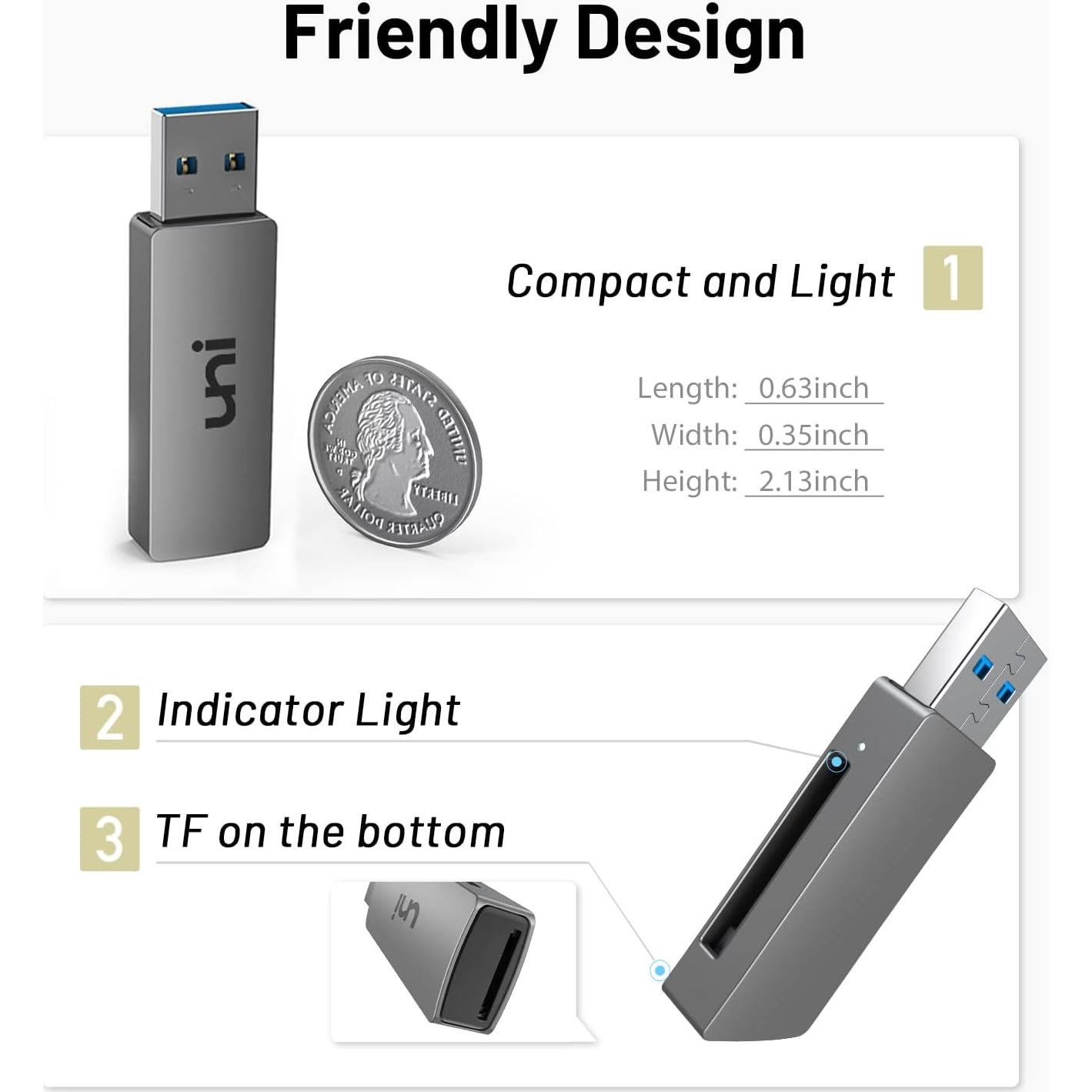 Lector de Tarjeta SD USB 3.0 uni - Adaptador Micro SD 2TB