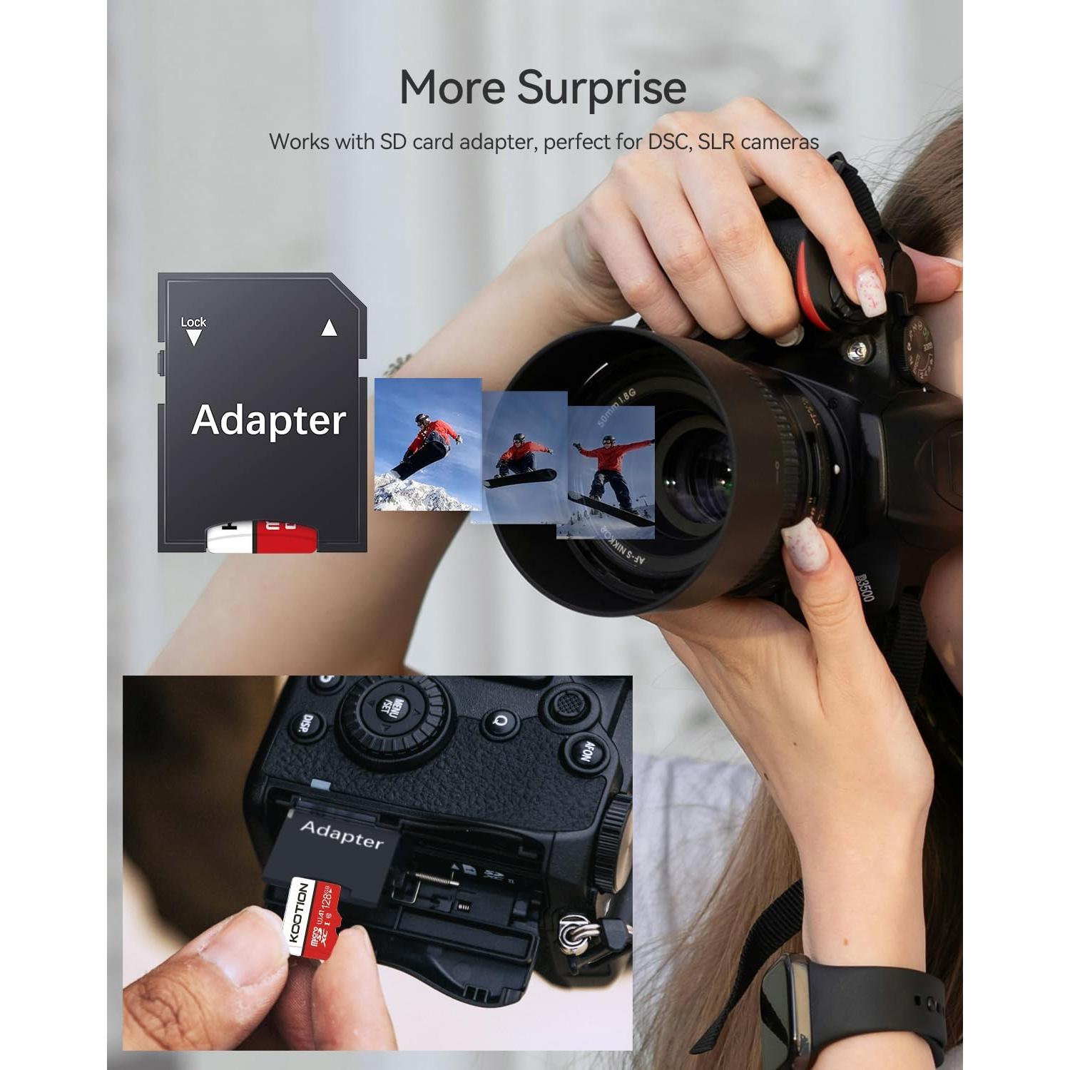 Tarjeta Micro SD 128GB KOOTION Paquete de 2 UHS-I C10