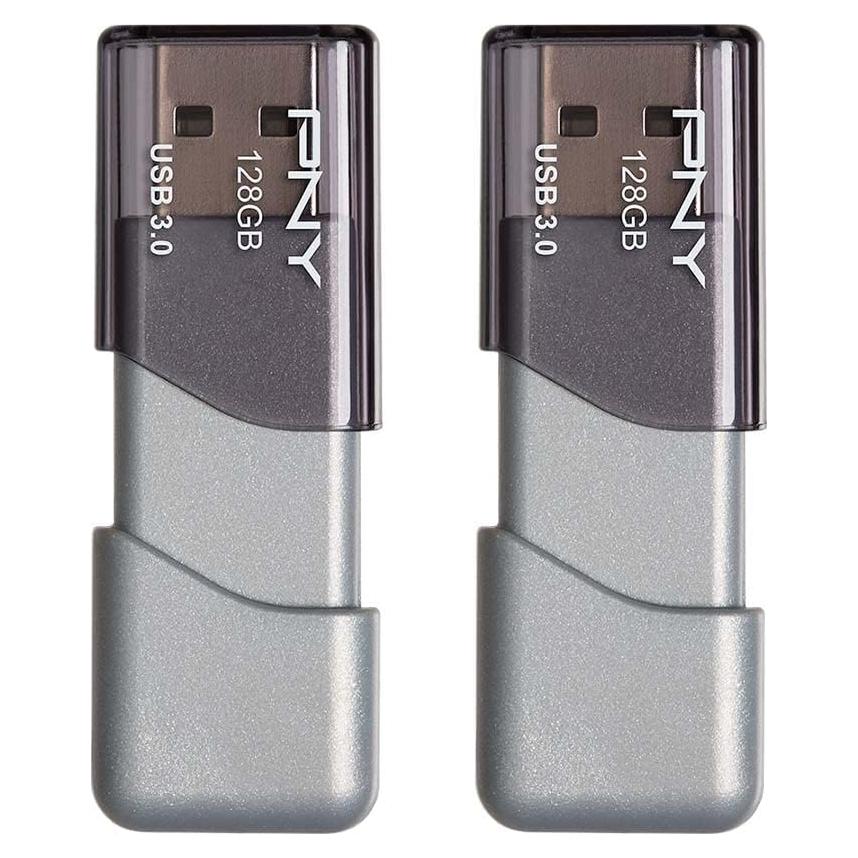 PNY Turbo Attaché 3 USB 3.0 128GB Plata - Paquete de 2